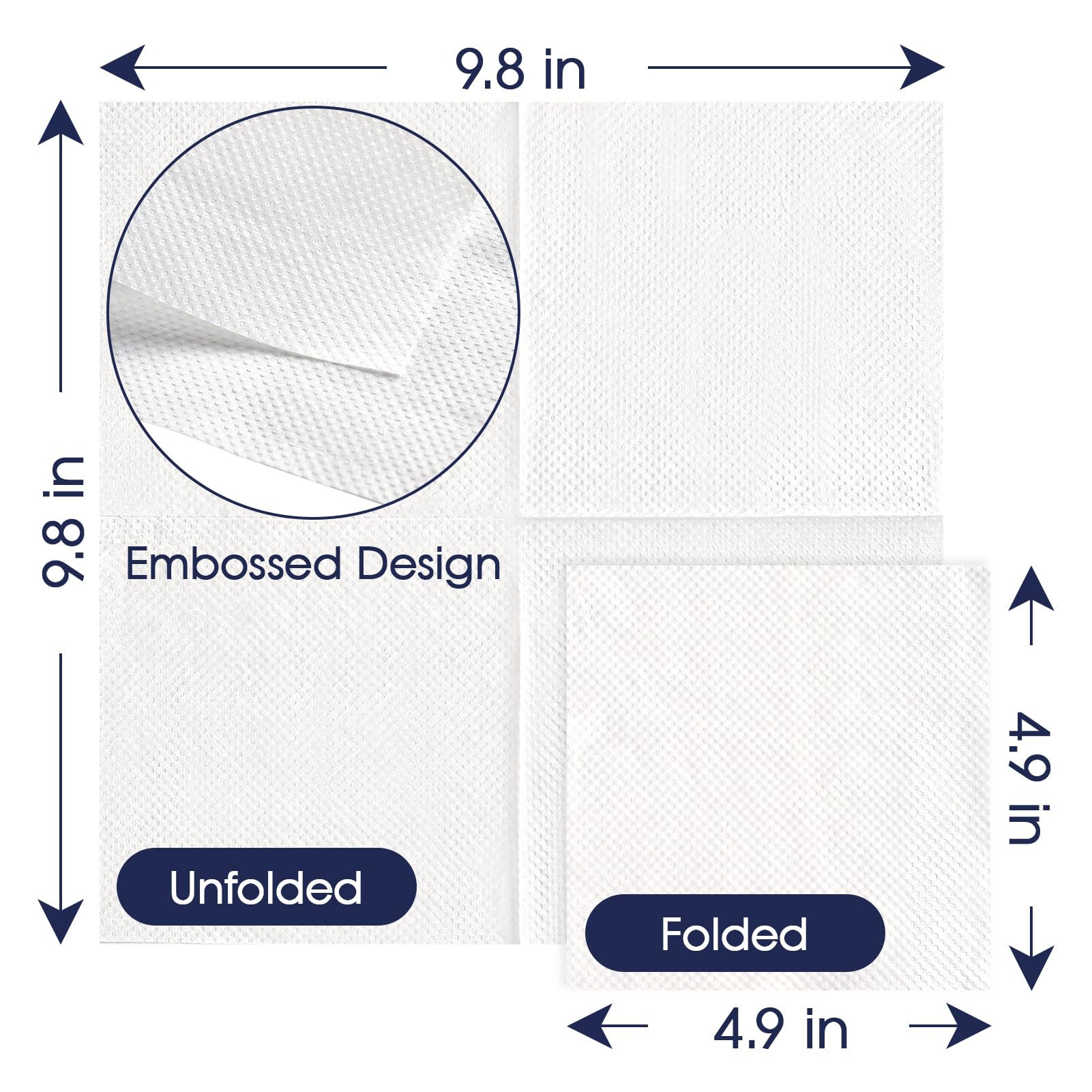 9.8in Bulk Cocktail Napkins | Paper Beverage Napkins for Cocktails, Beer | Disposable | Restaurant Supply - EWT