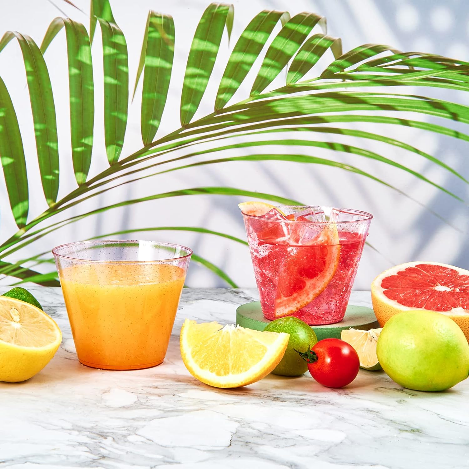 9oz Bulk Glitter Cups | Plastic Tumblers for Milkshakes, Iced Coffee, Bubble Boba Tea | Restaurant Supply - EWT