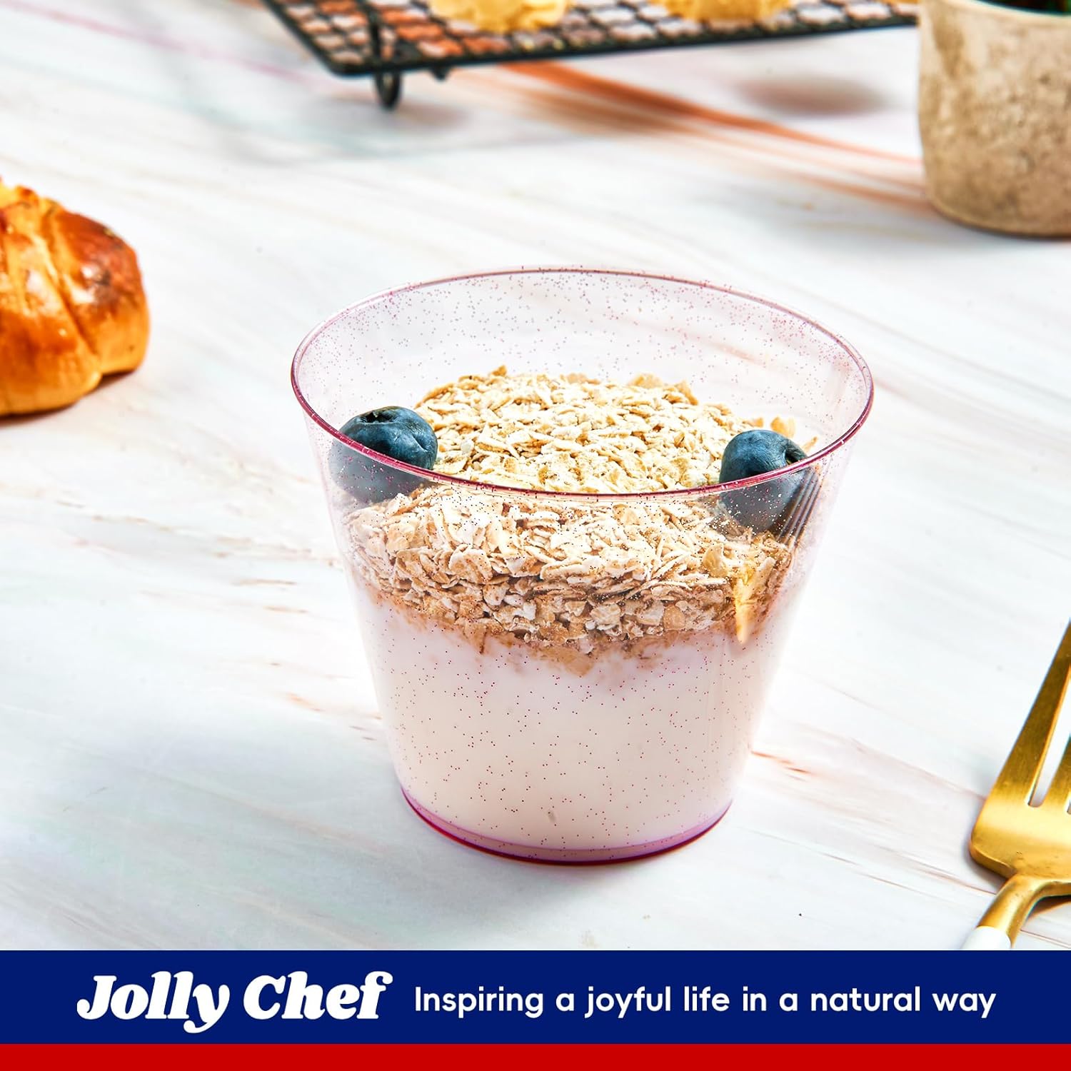 9oz Bulk Glitter Cups | Plastic Tumblers for Milkshakes, Iced Coffee, Bubble Boba Tea | Restaurant Supply - EWT