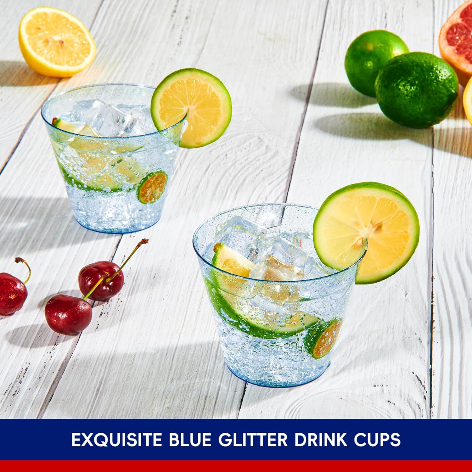 9oz Bulk Glitter Cups | Tumblers for Milkshakes, Iced Coffee, Frozen Cocktails, Beer, Ice Cream, Boba Tea | Heavy - Duty Plastic | Restaurant Supply - EWT