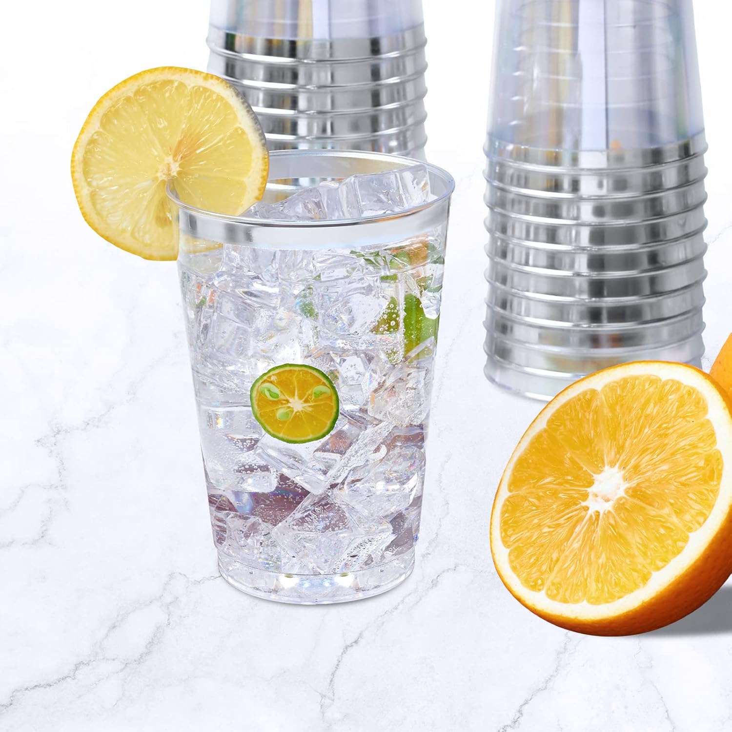 9oz Bulk Plastic Dessert Cups | Clear Plastic Tumblers for Ice Cream, Milkshakes, Smoothies, Bubble Boba Tea | Restaurant Supply - EWT