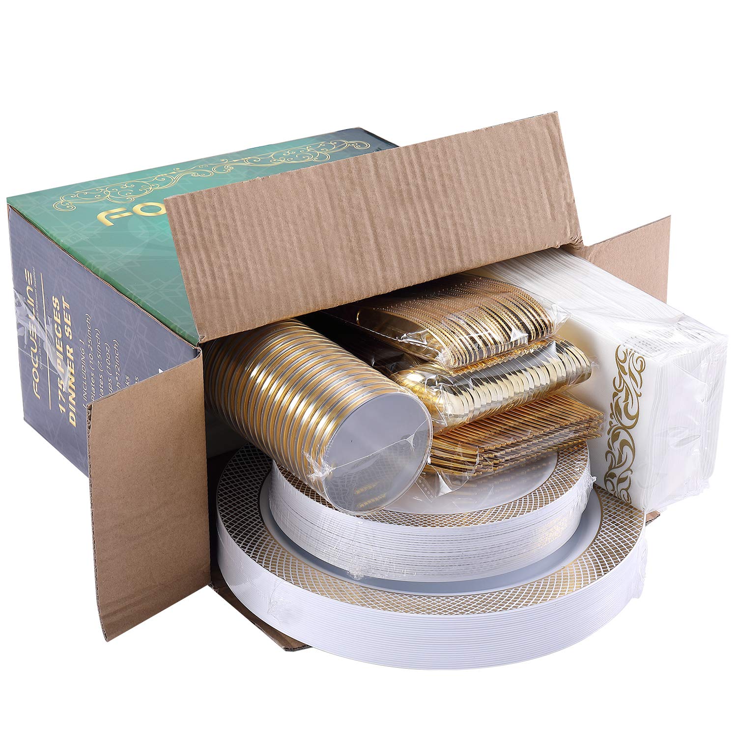 Bulk Case Dinnerware Sets | Plastic Plates for Salads, Appetizers | BPA Free | Restaurant Supply - EWT