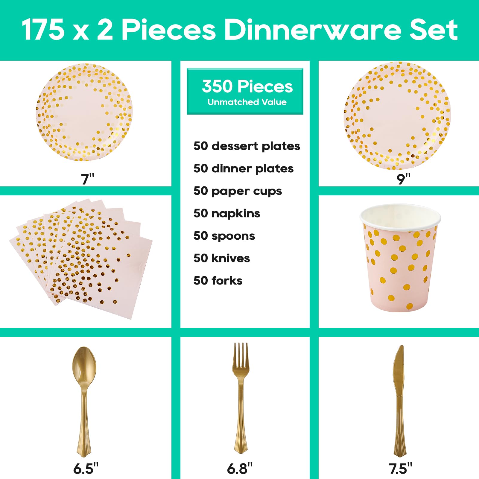 Bulk Case Disposable Dinnerware Sets | Plastic Plates for Desserts, Beverages | BPA Free | Restaurant Supply - EWT