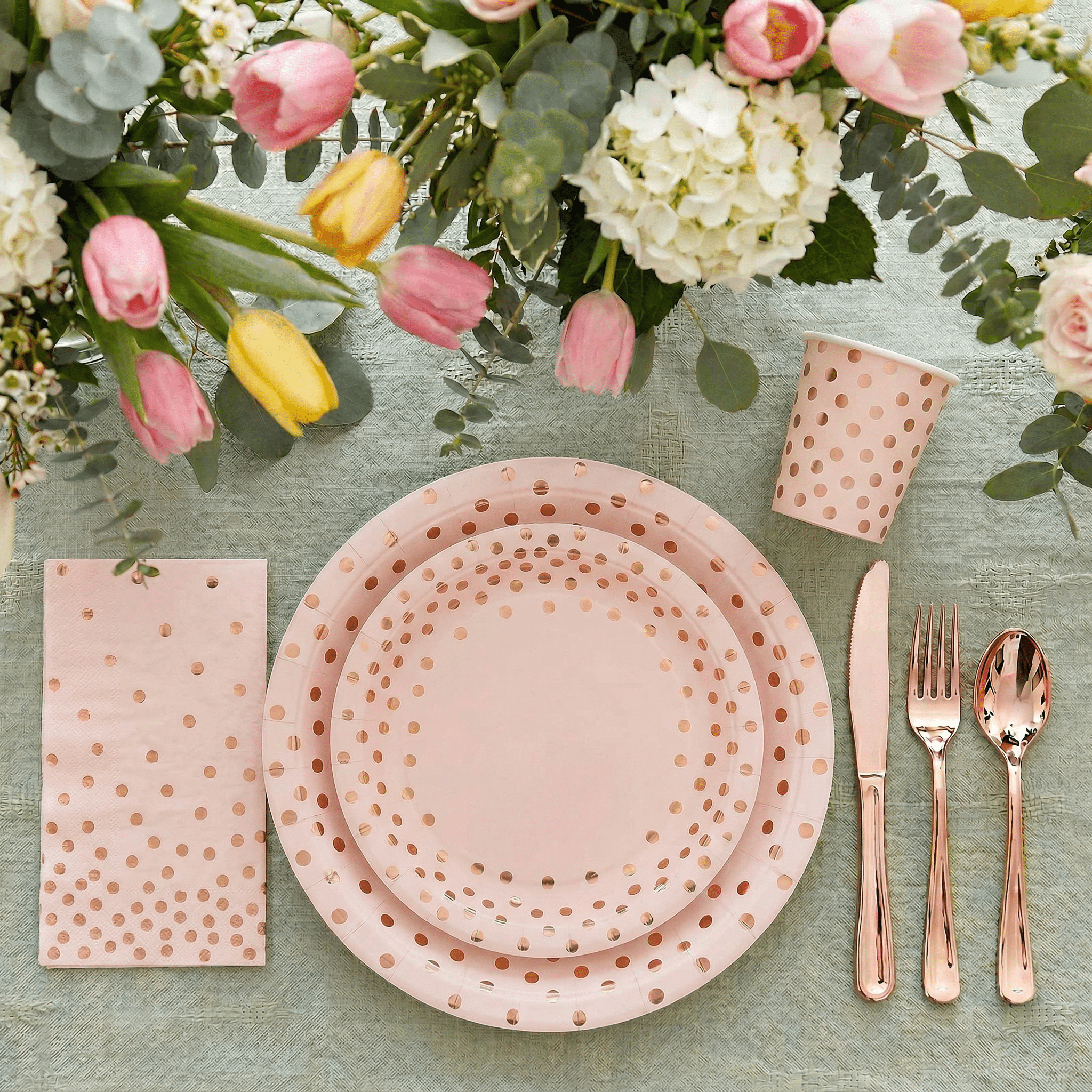 Bulk Case Disposable Dinnerware Sets | Plastic Plates for Desserts, Beverages | BPA Free | Restaurant Supply - EWT