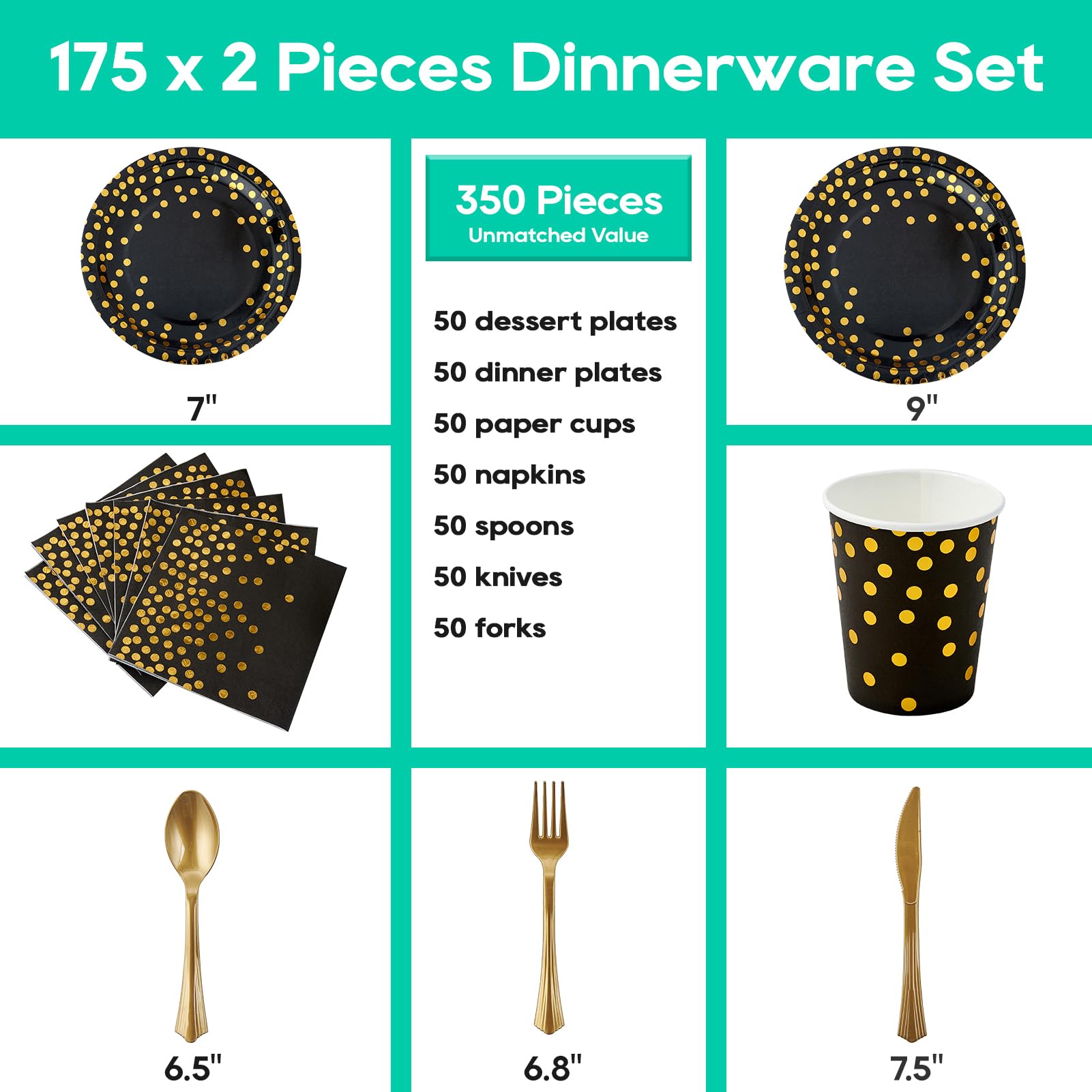 Bulk Dinnerware Sets | Paper Plates for Desserts, Beverages | Bpa - Free | Restaurant Supply - EWT