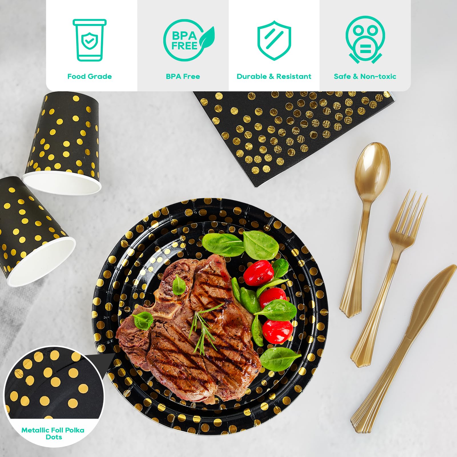Bulk Dinnerware Sets | Paper Plates for Desserts, Beverages | Bpa - Free | Restaurant Supply - EWT