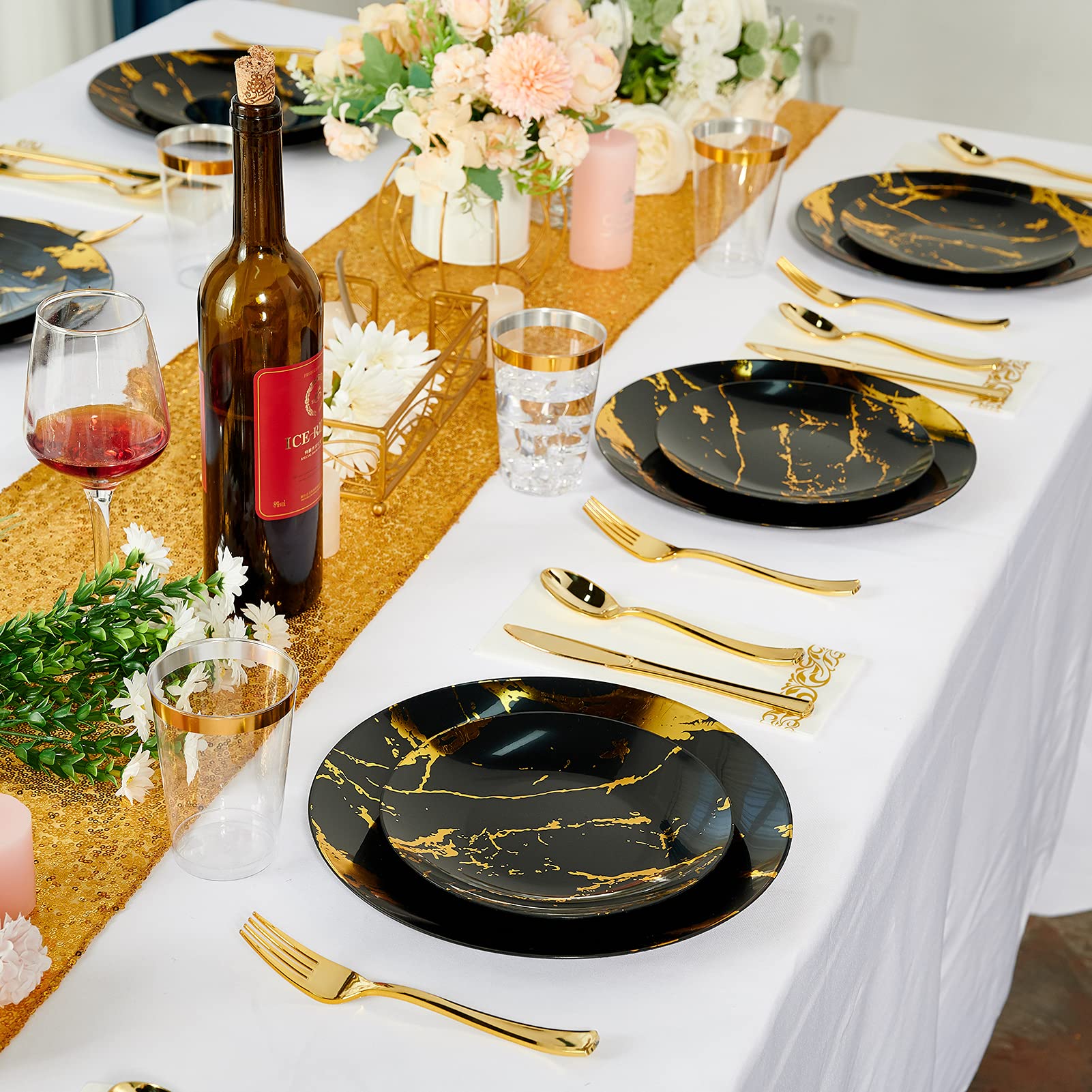 Bulk Dinnerware Sets | Plastic Plates for Cakes, Pasta, Salad | BPA Free | Restaurant Supply - EWT