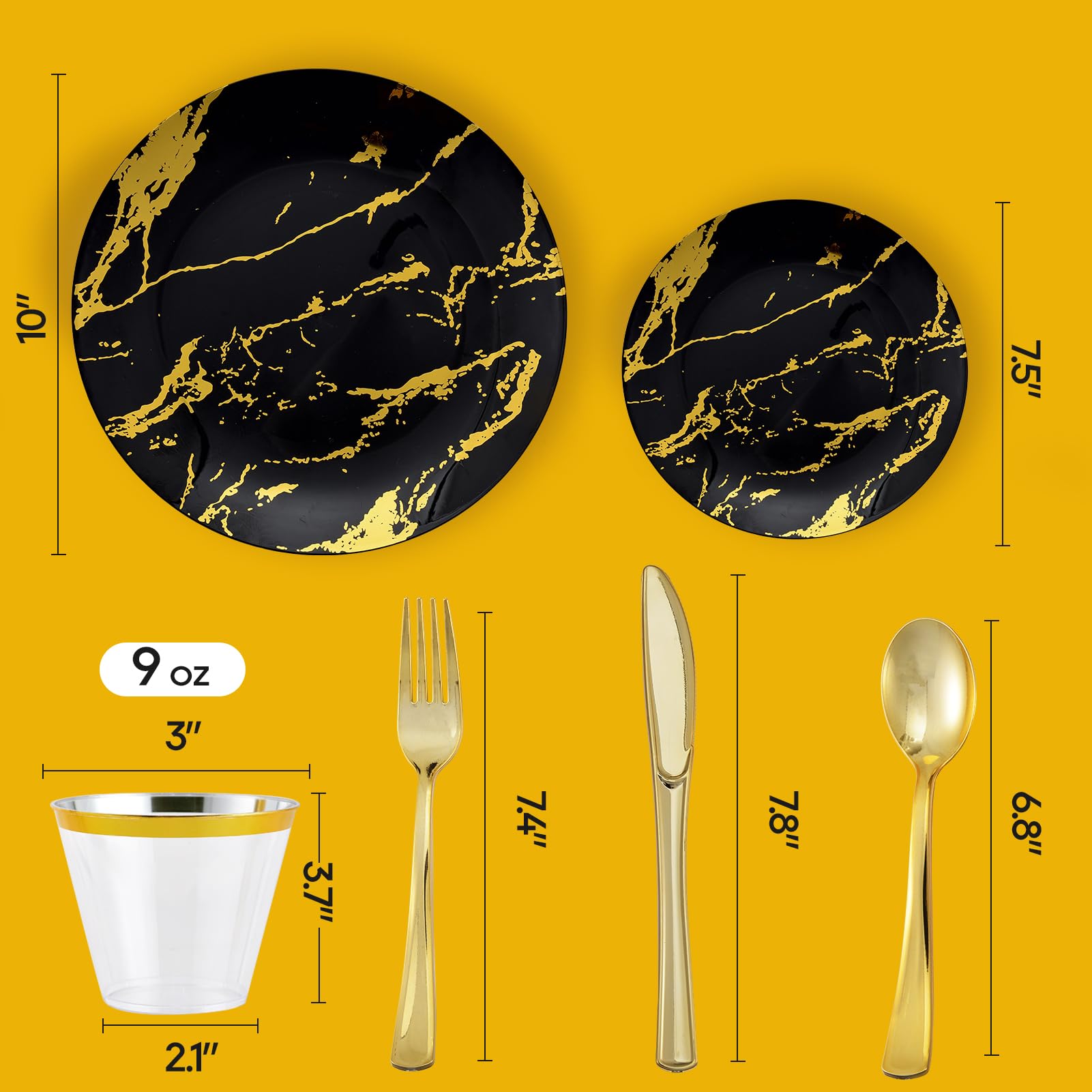 Bulk Dinnerware Sets | Plastic Plates for Cakes, Pasta, Salad | BPA Free | Restaurant Supply - EWT