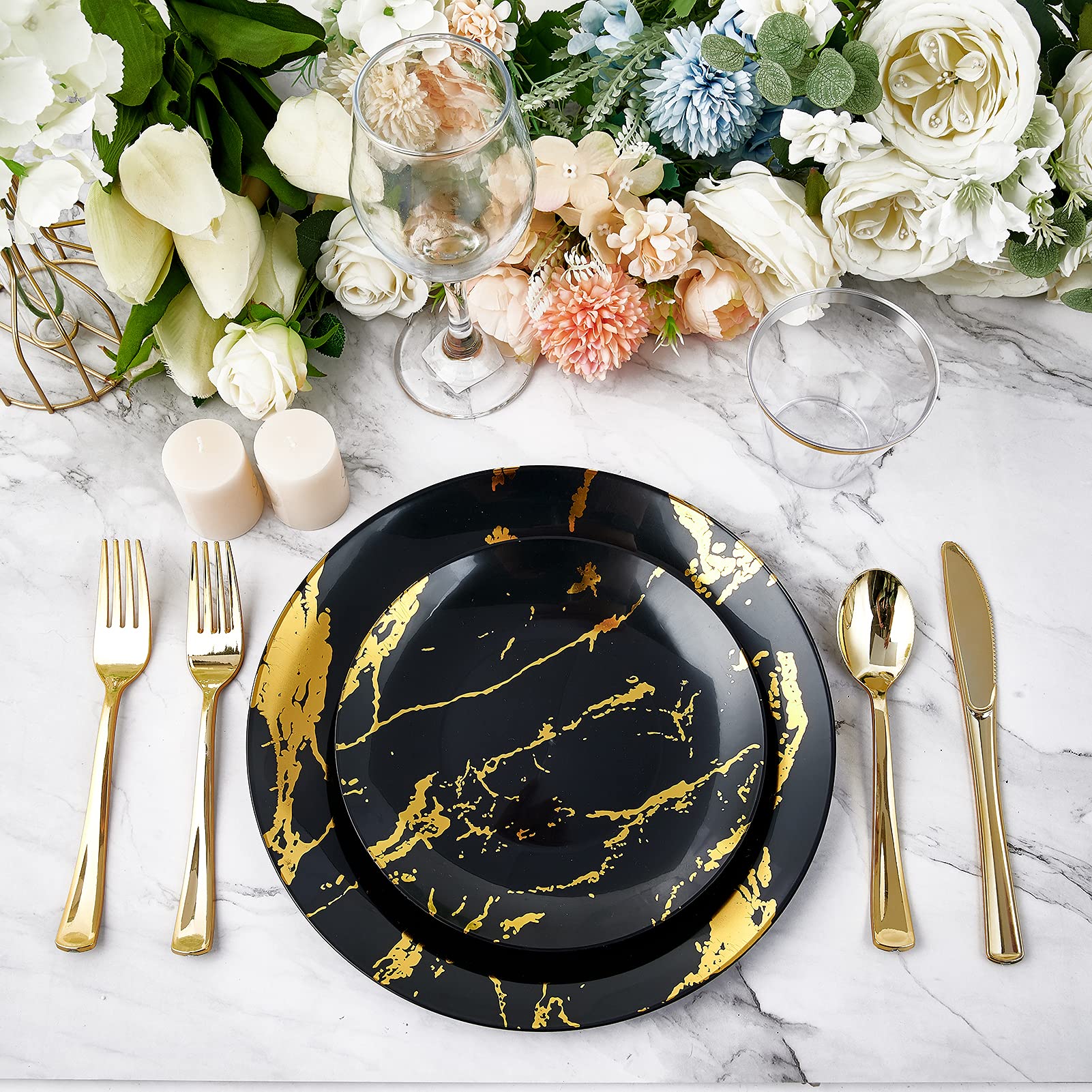 Bulk Dinnerware Sets | Plastic Plates for Cakes, Pasta, Salad | BPA Free | Restaurant Supply - EWT