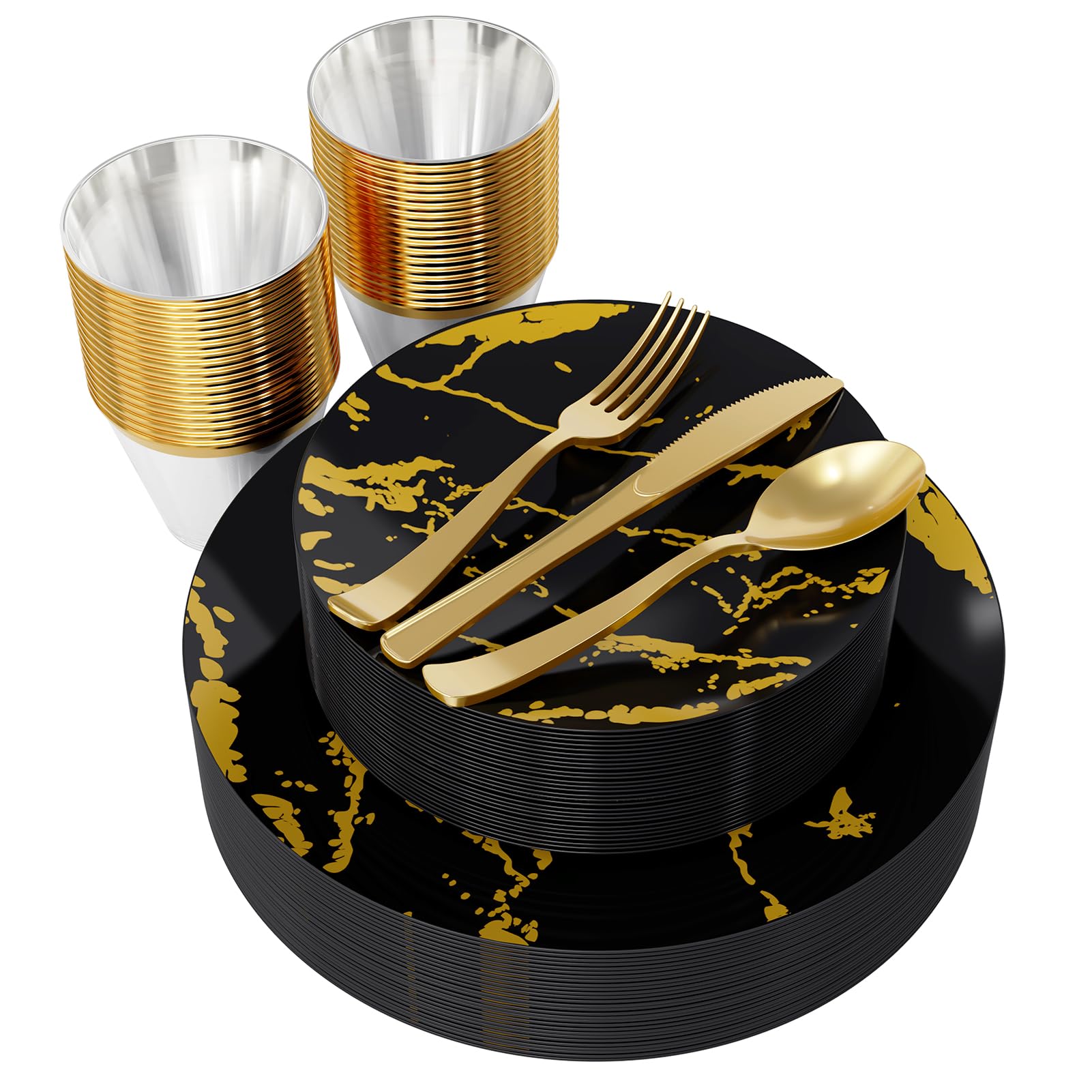 Bulk Dinnerware Sets | Plastic Plates for Cakes, Pasta, Salad | BPA Free | Restaurant Supply - EWT