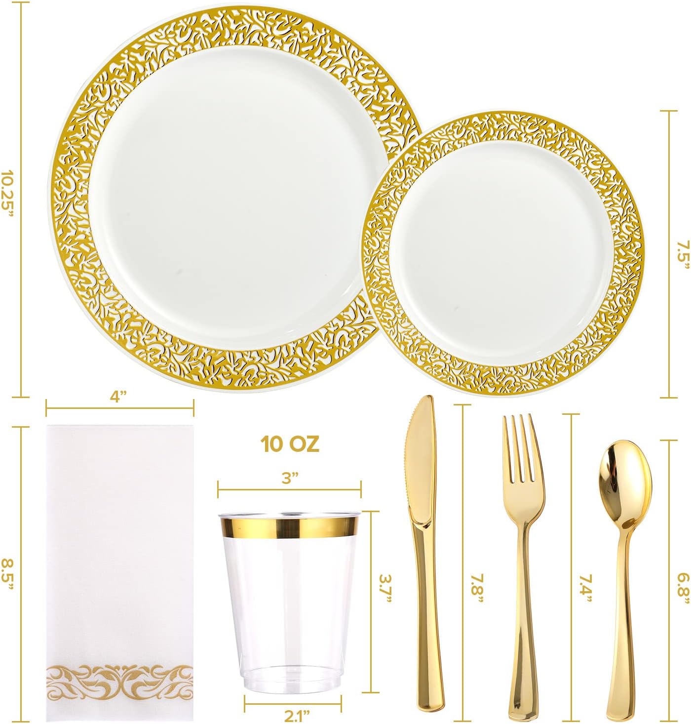 Bulk Dinnerware Sets | Plastic Plates for Entrees, Salads, Desserts | BPA Free | Restaurant Supply - EWT