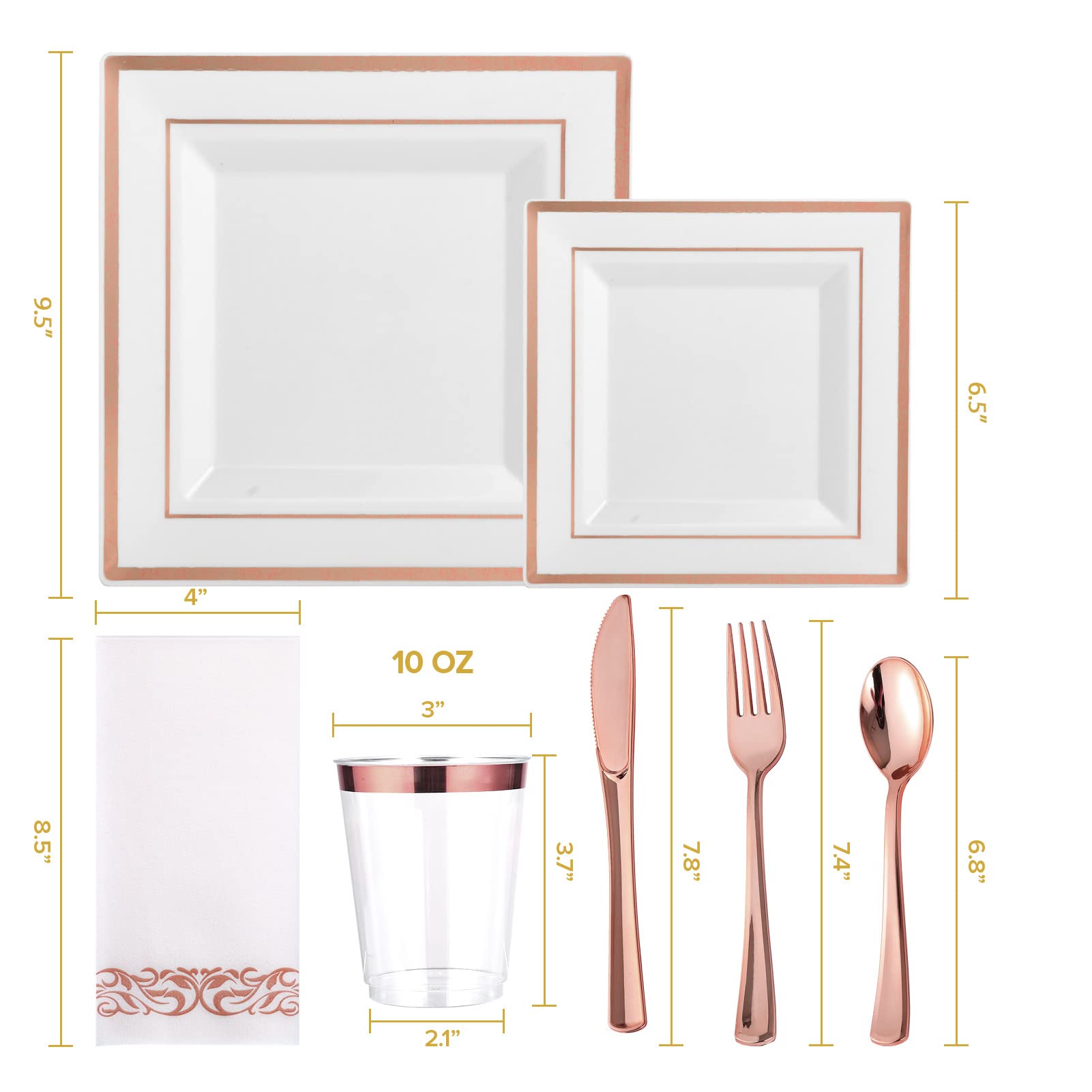 Bulk Dinnerware Sets | Plastic Plates for Salads, Desserts, Beverages | BPA Free | Restaurant Supply Case - EWT