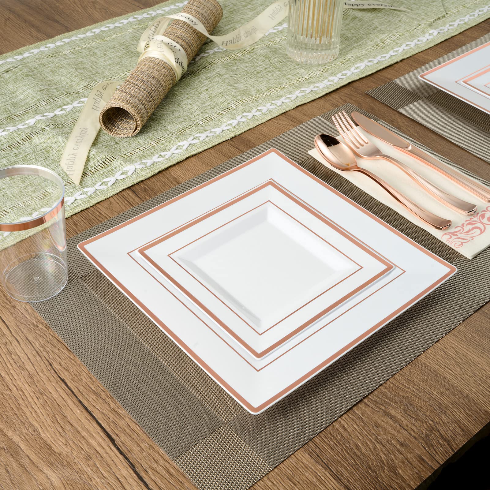 Bulk Dinnerware Sets | Plastic Plates for Salads, Desserts, Beverages | BPA Free | Restaurant Supply Case - EWT