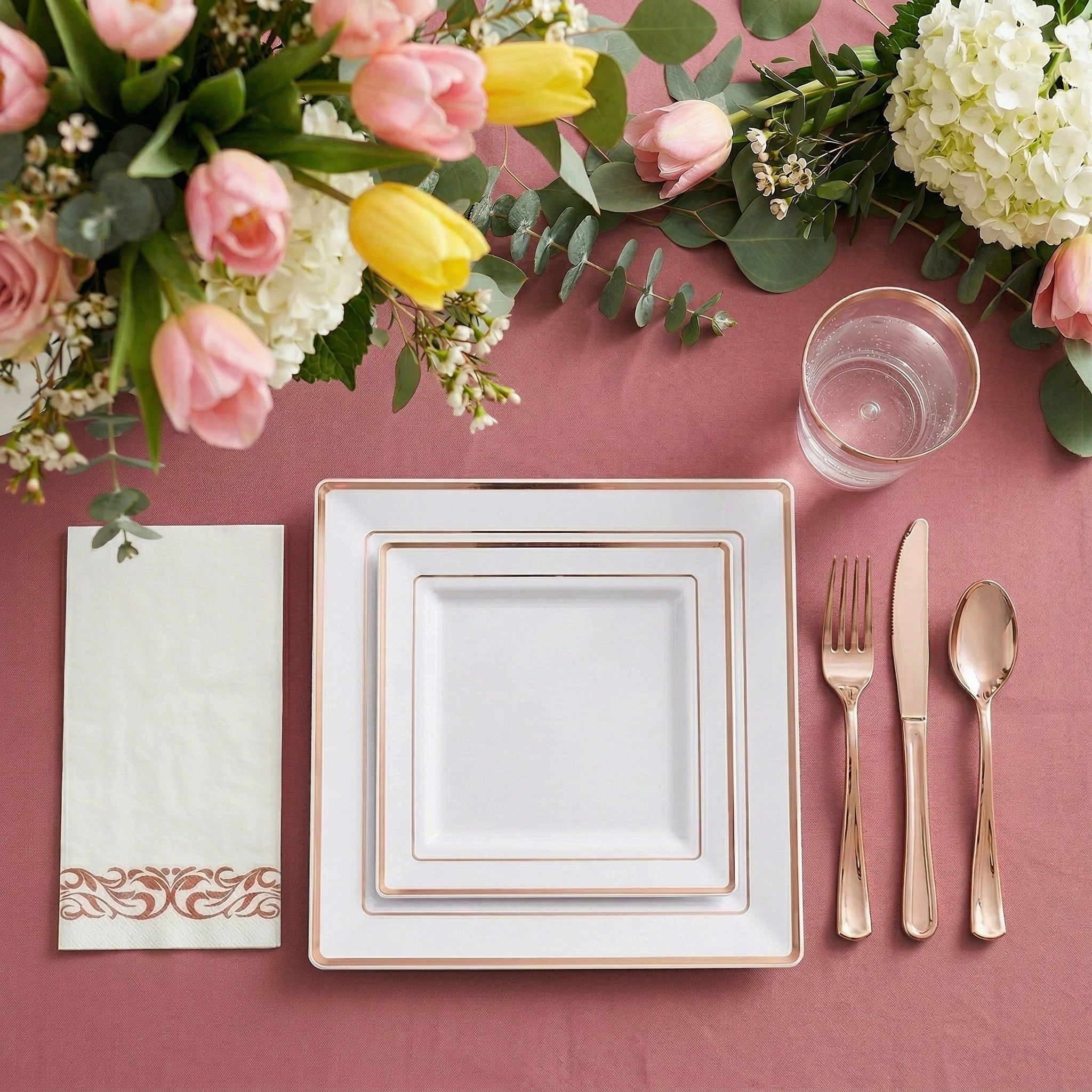 Bulk Dinnerware Sets | Plastic Plates for Salads, Desserts, Beverages | BPA Free | Restaurant Supply Case - EWT