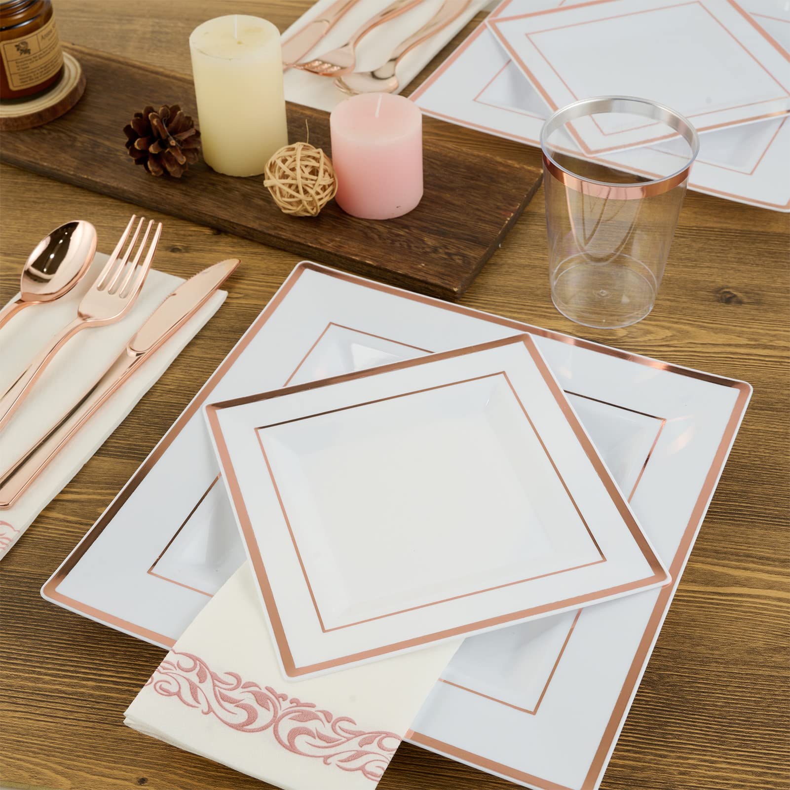 Bulk Dinnerware Sets | Plastic Plates for Salads, Desserts, Beverages | BPA Free | Restaurant Supply Case - EWT