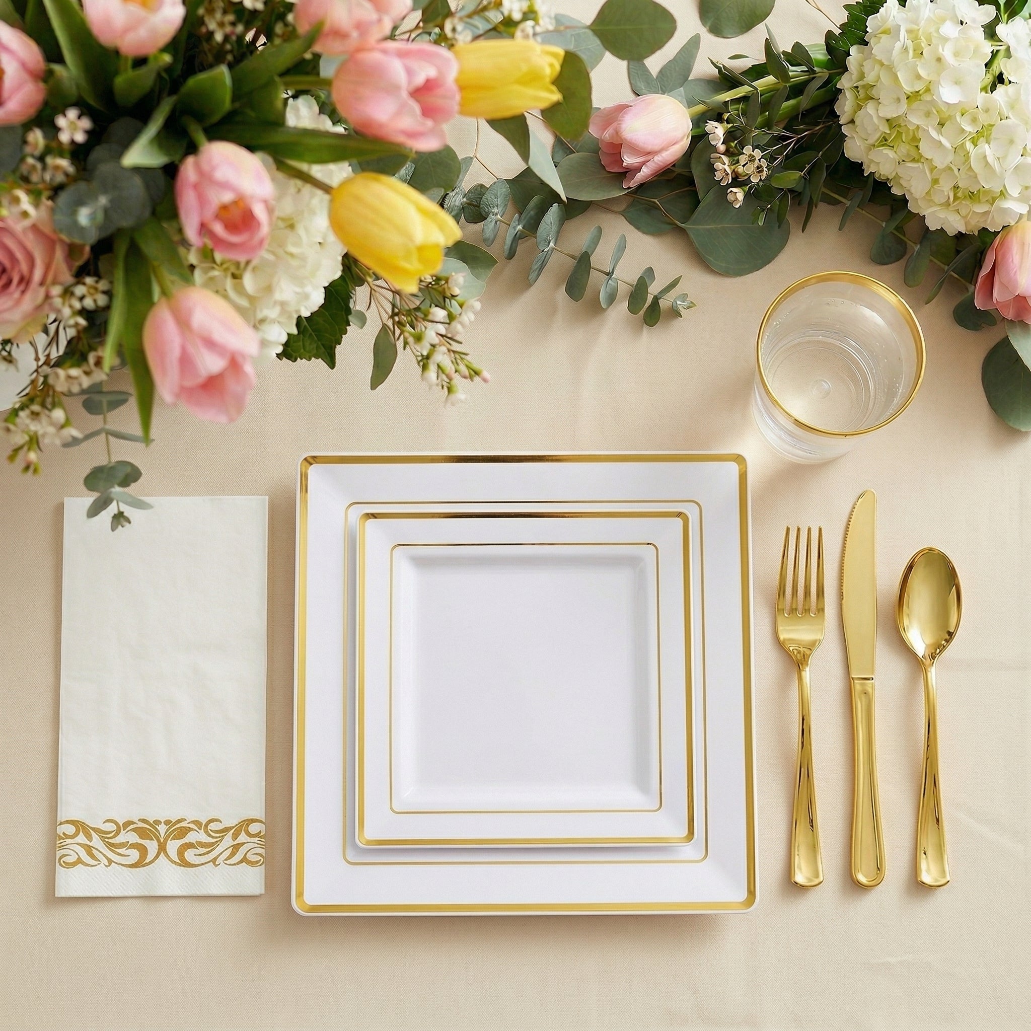 Bulk Dinnerware Sets | Plastic Tableware for Entrees, Salads | BPA Free, 100% Food - Grade Plastic | Restaurant Supply - EWT