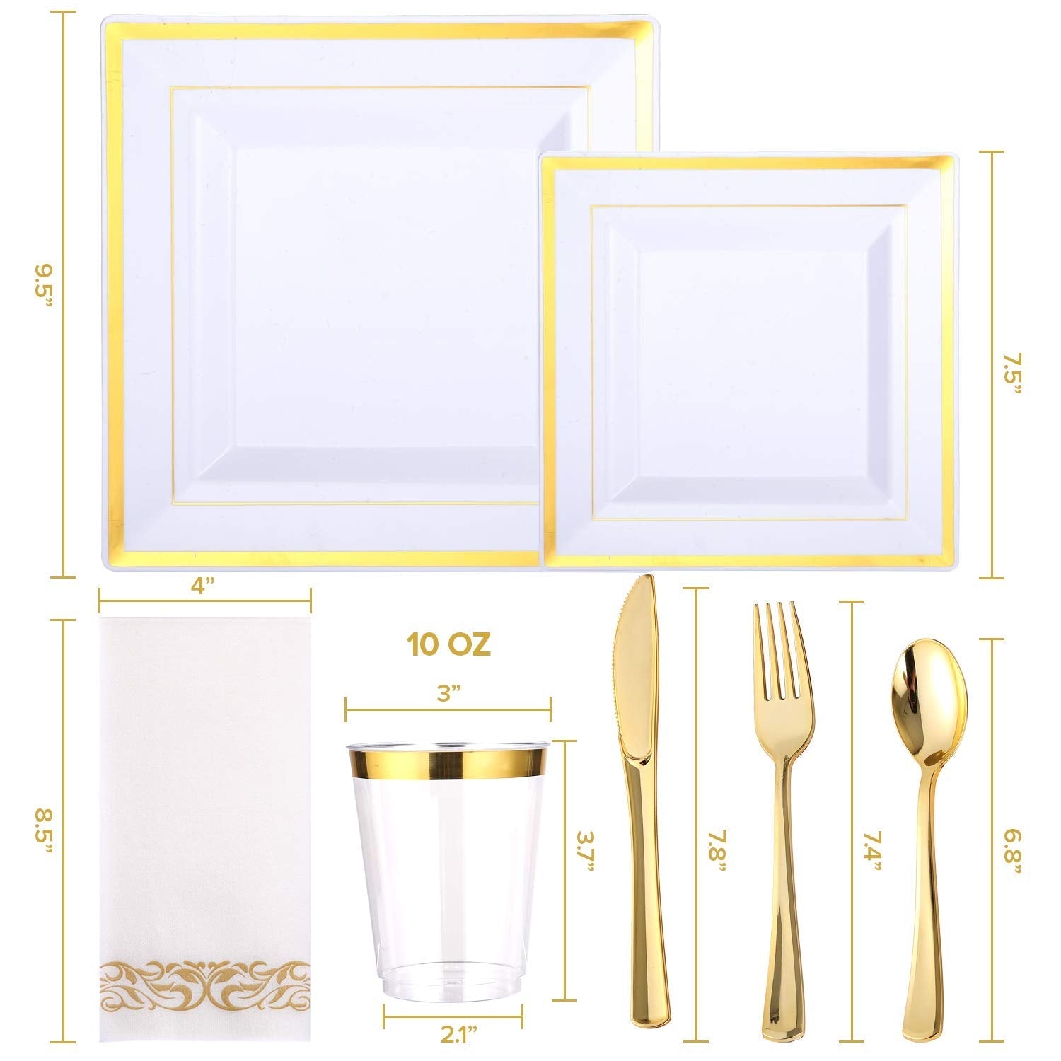 Bulk Dinnerware Sets | Plastic Tableware for Entrees, Salads | BPA Free, 100% Food - Grade Plastic | Restaurant Supply - EWT