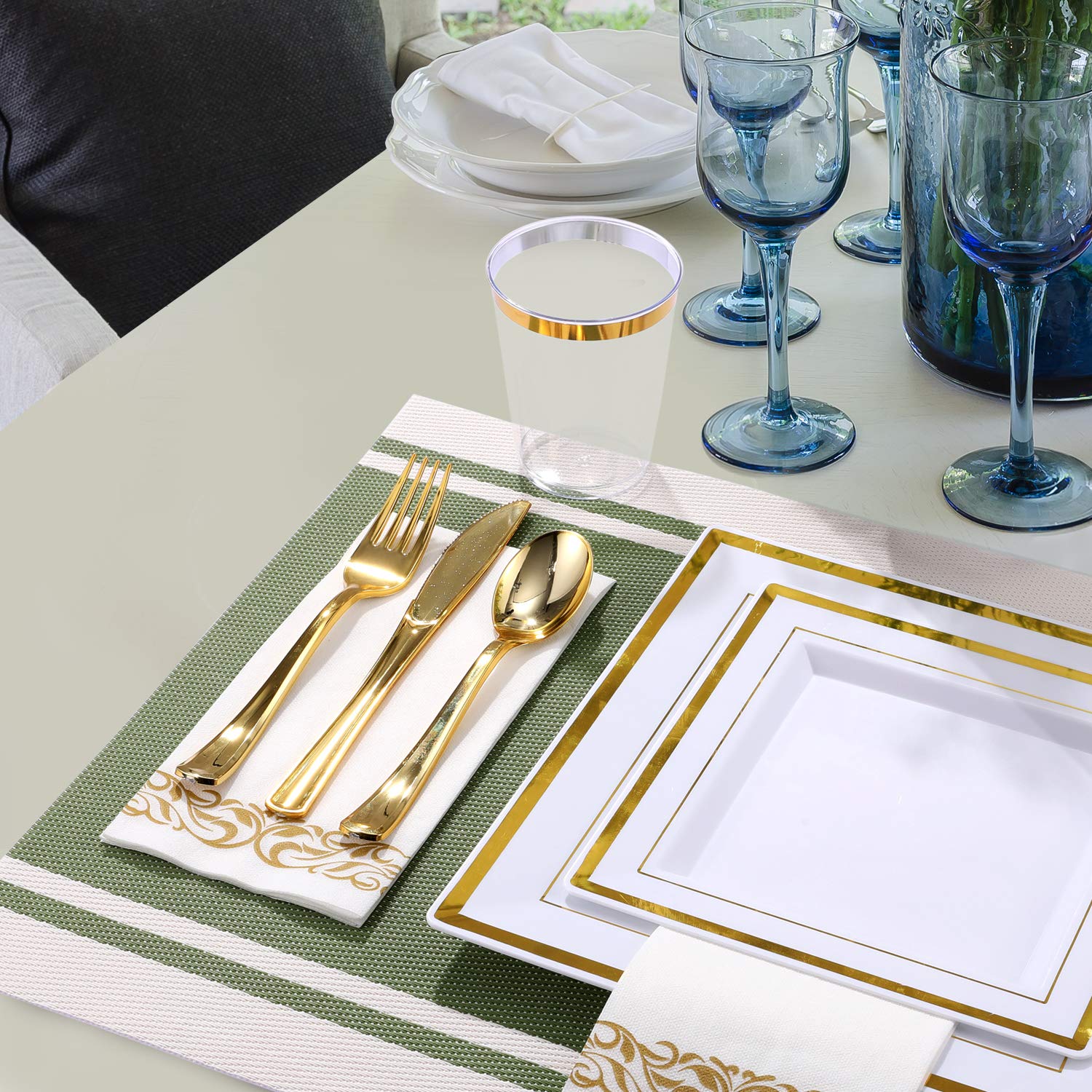 Bulk Dinnerware Sets | Plastic Tableware for Entrees, Salads | BPA Free, 100% Food - Grade Plastic | Restaurant Supply - EWT
