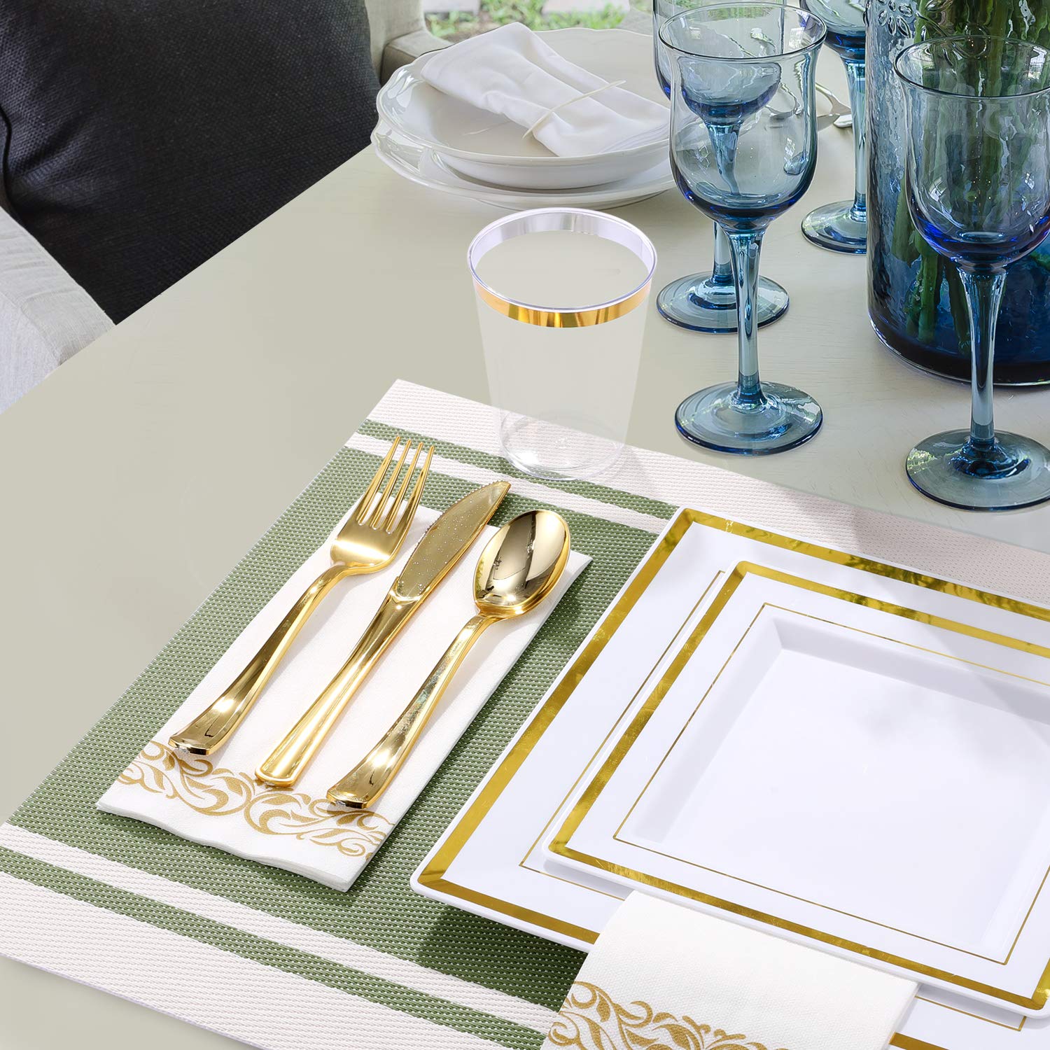 Bulk Dinnerware Sets | Plastic Tableware for Entrees, Salads | BPA Free, 100% Food - Grade Plastic | Restaurant Supply - EWT