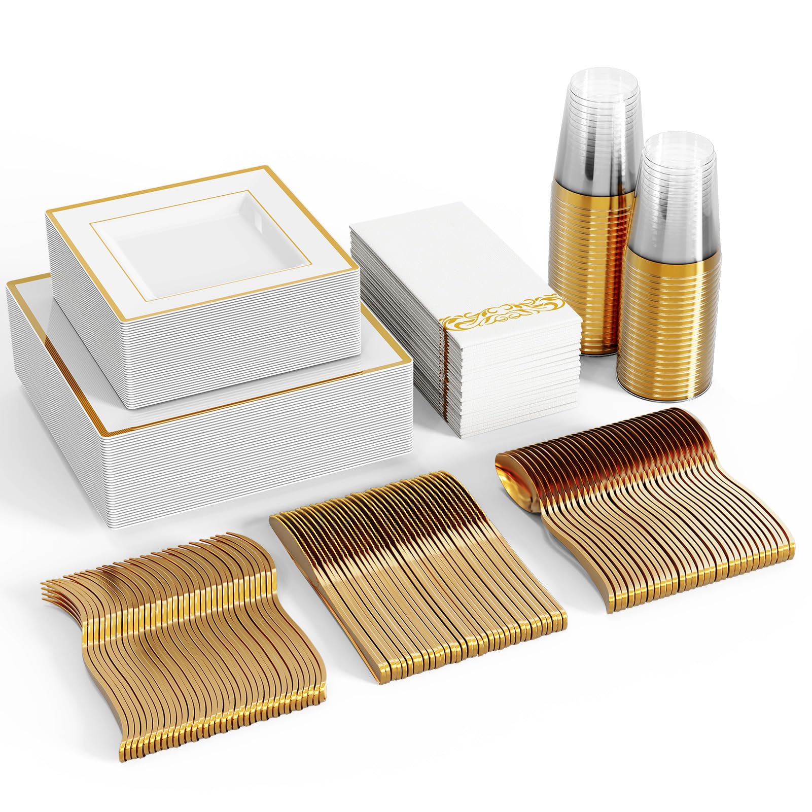 Bulk Dinnerware Sets | Plastic Tableware for Entrees, Salads | BPA Free, 100% Food - Grade Plastic | Restaurant Supply - EWT