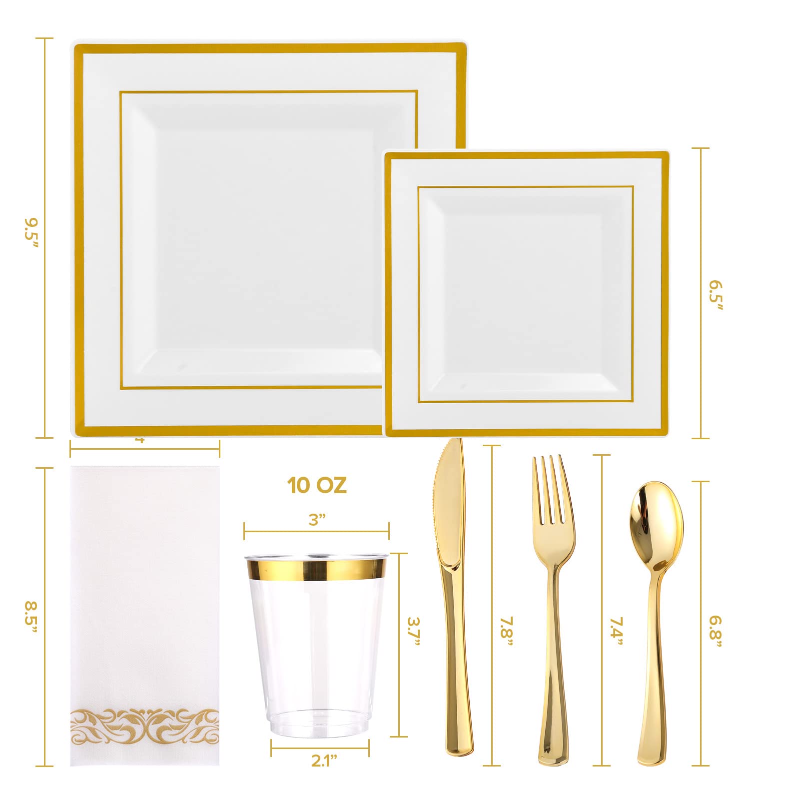 Bulk Dinnerware Sets | Plastic Tableware for Entrees, Salads | BPA Free, 100% Food - Grade Plastic | Restaurant Supply - EWT
