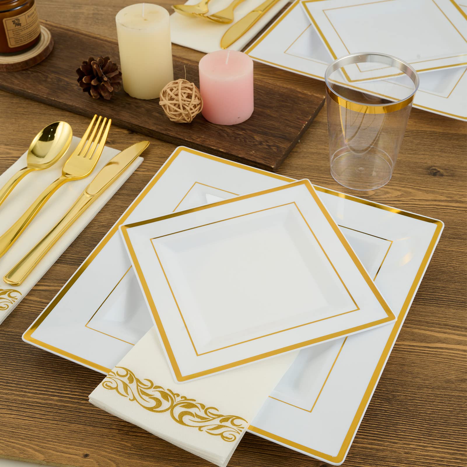 Bulk Dinnerware Sets | Plastic Tableware for Entrees, Salads | BPA Free, 100% Food - Grade Plastic | Restaurant Supply - EWT