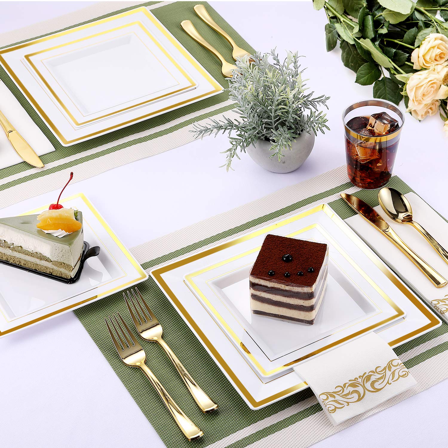 Bulk Dinnerware Sets | Plastic Tableware for Entrees, Salads | BPA Free, 100% Food - Grade Plastic | Restaurant Supply - EWT