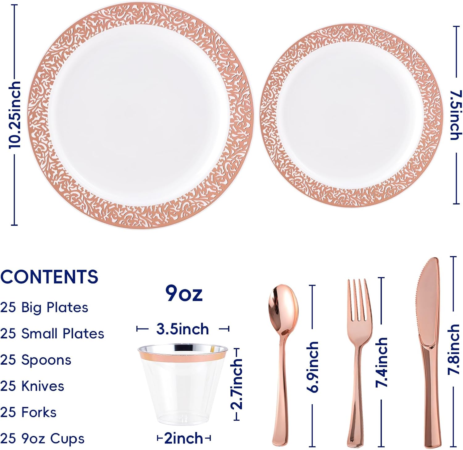 Bulk Disposable Dinnerware Sets | Plastic Plates for Burgers, Pasta, Cake | BPA Free, Recyclable | Restaurant Supply - EWT