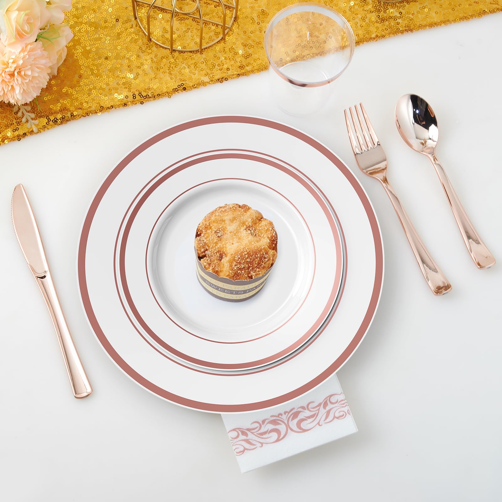 Bulk Disposable Dinnerware Sets | Plastic Plates for burgers, Salads, Appetizers | Bpa Free | Restaurant Supply - EWT