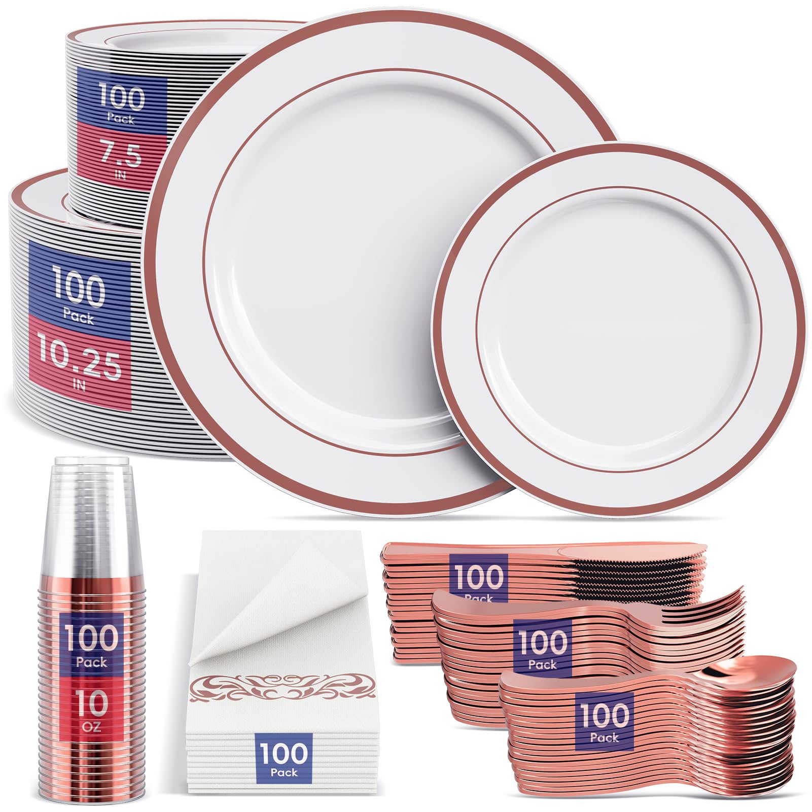 Bulk Disposable Dinnerware Sets | Plastic Plates for burgers, Salads, Appetizers | Bpa Free | Restaurant Supply - EWT