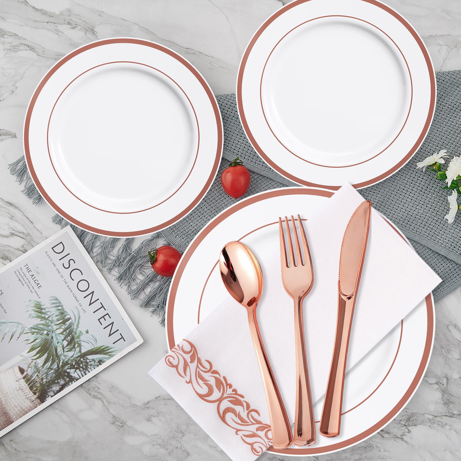 Bulk Disposable Dinnerware Sets | Plastic Plates for burgers, Salads, Appetizers | Bpa Free | Restaurant Supply - EWT