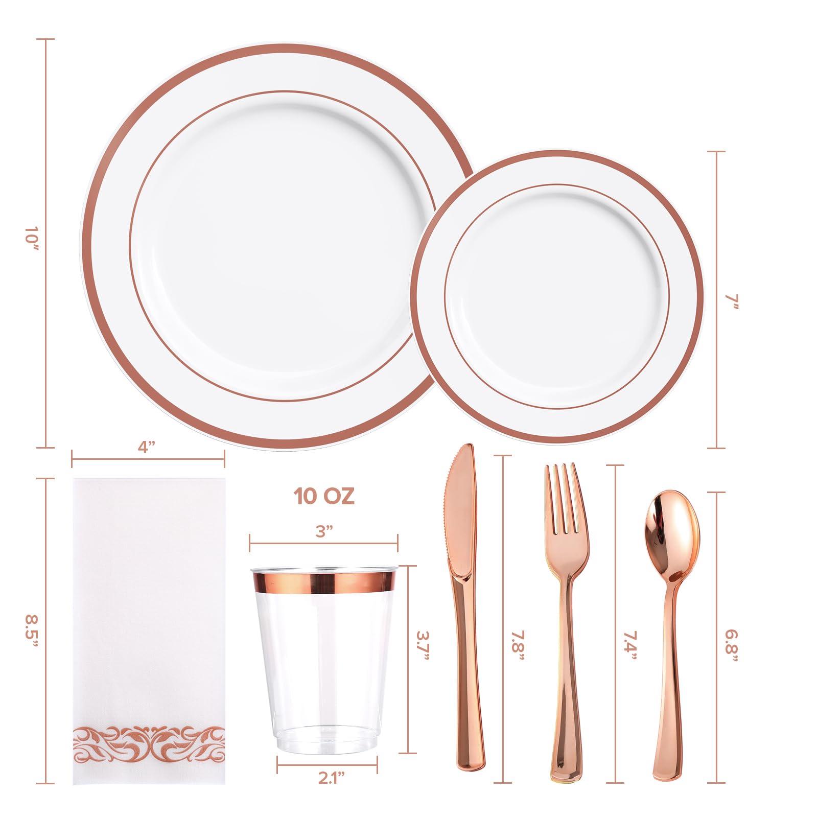 Bulk Disposable Dinnerware Sets | Plastic Plates for burgers, Salads, Appetizers | Bpa Free | Restaurant Supply - EWT