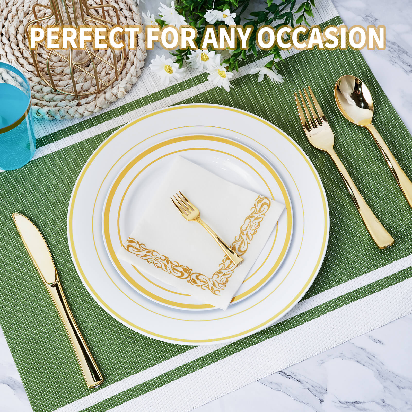 Bulk Disposable Dinnerware Sets | Plastic Tableware for Burgers, Pasta, Salads | BPA Free | Restaurant Supply - EWT