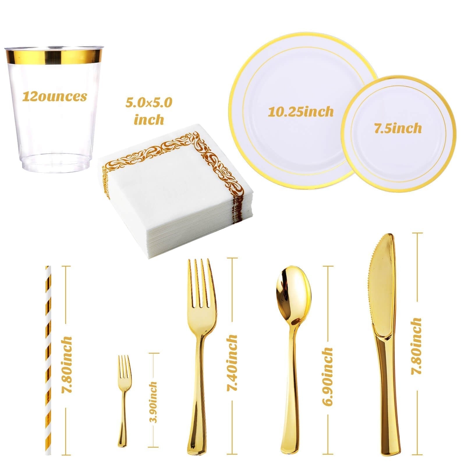 Bulk Disposable Dinnerware Sets | Plastic Tableware for Burgers, Pasta, Salads | BPA Free | Restaurant Supply - EWT