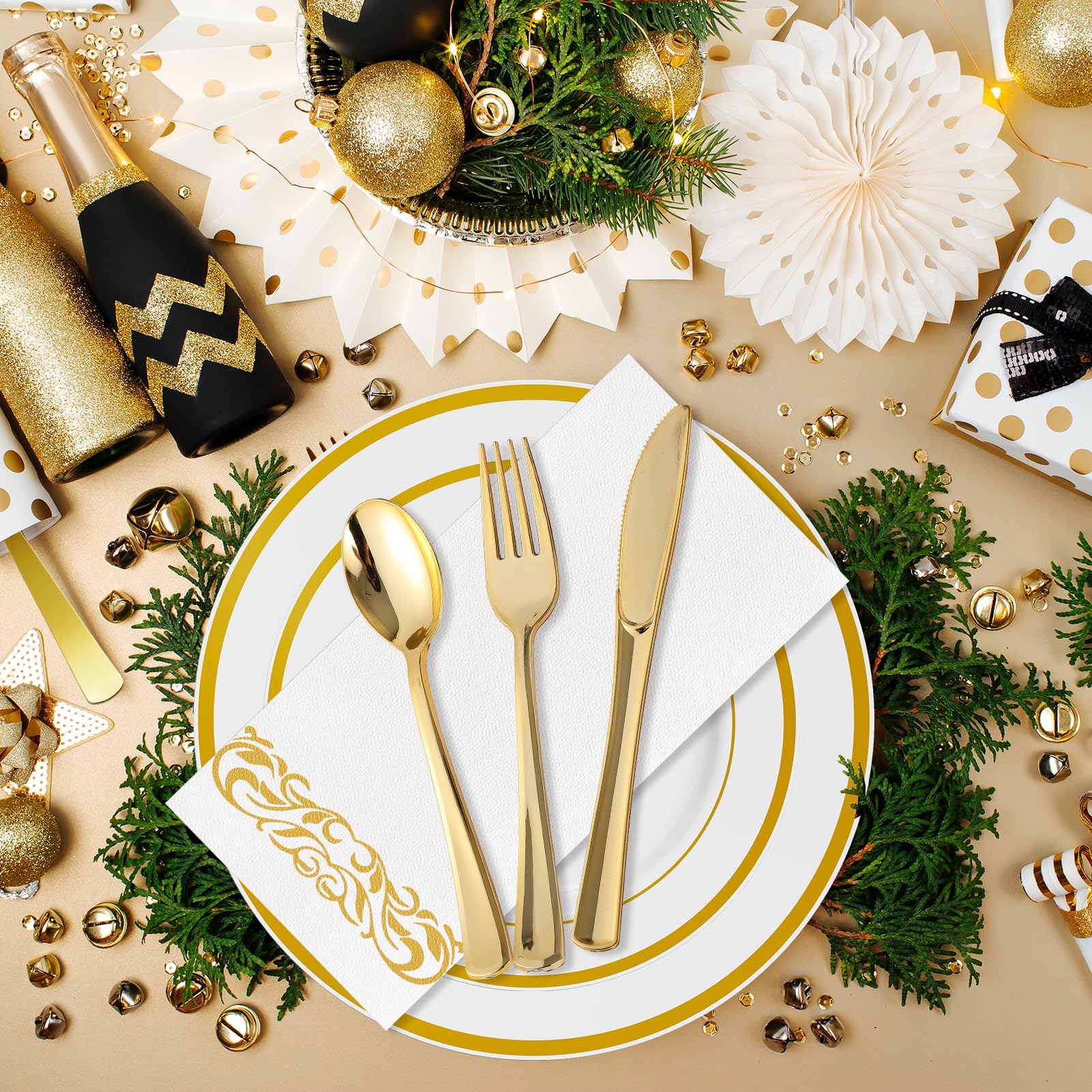 Bulk Disposable Dinnerware Sets | Plastic Tableware for Burgers, Pasta, Salads | BPA Free | Restaurant Supply - EWT