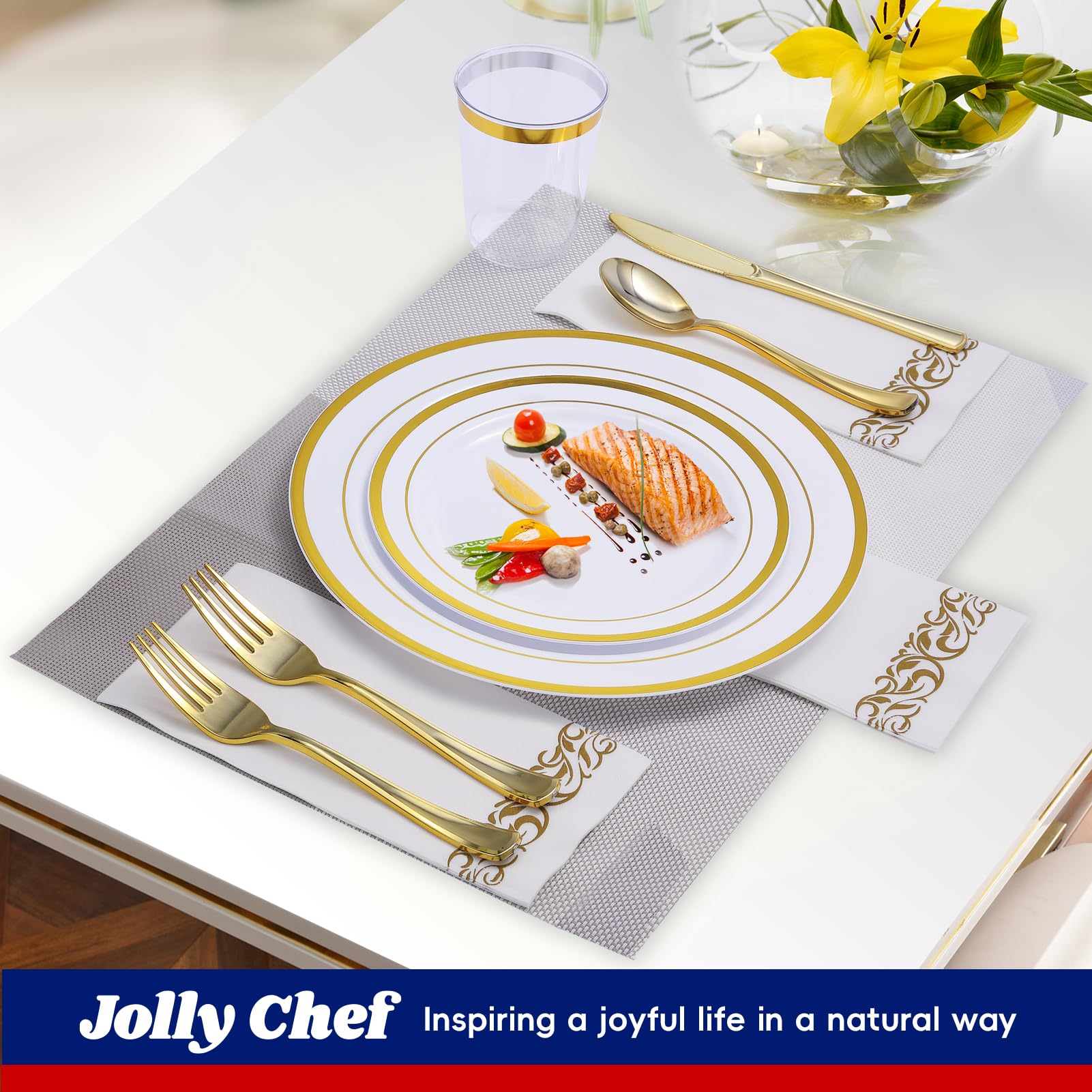Bulk Disposable Dinnerware Sets | Plastic Tableware for Burgers, Pasta, Salads | BPA Free | Restaurant Supply - EWT