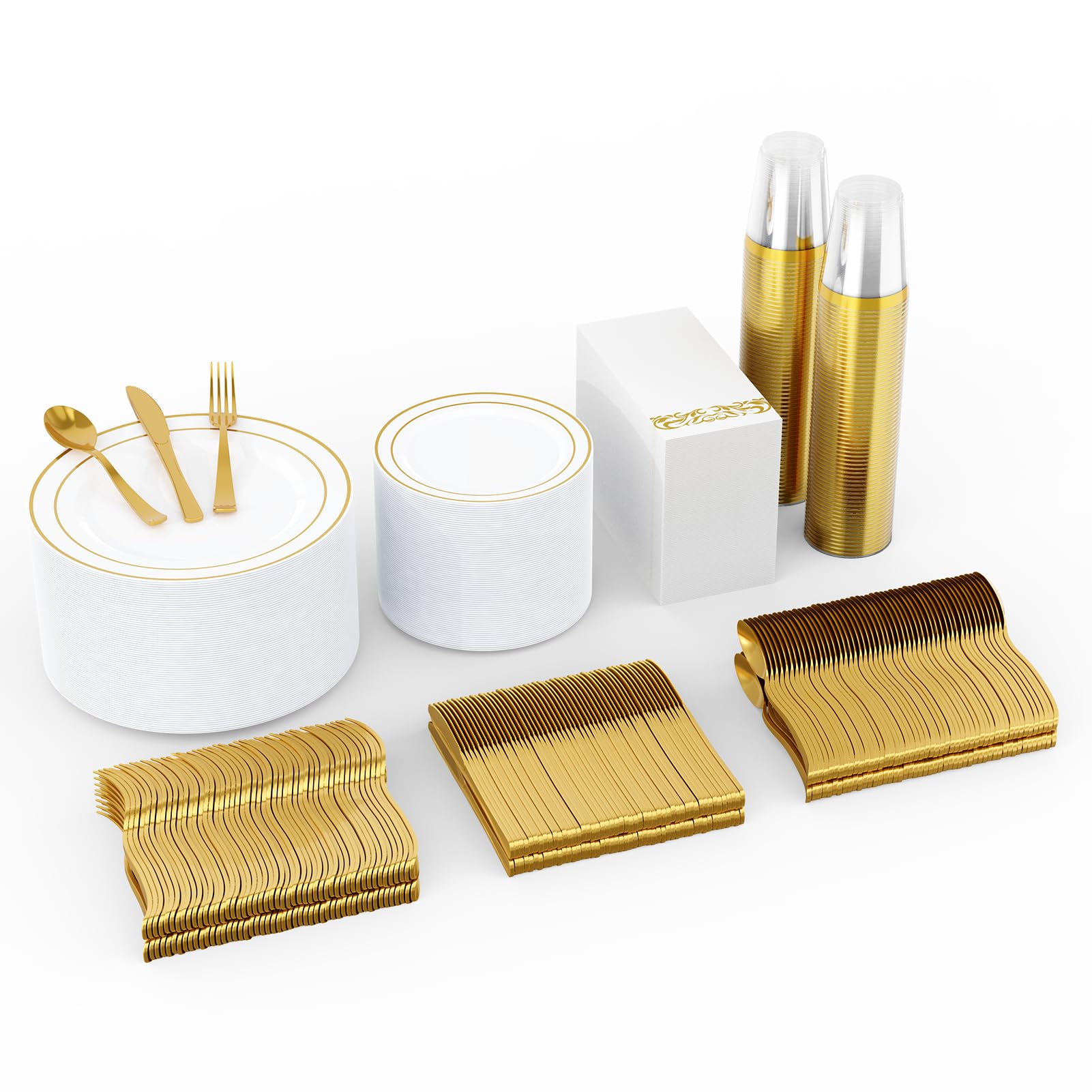 Bulk Disposable Dinnerware Sets | Plastic Tableware for Burgers, Pasta, Salads | BPA Free | Restaurant Supply - EWT