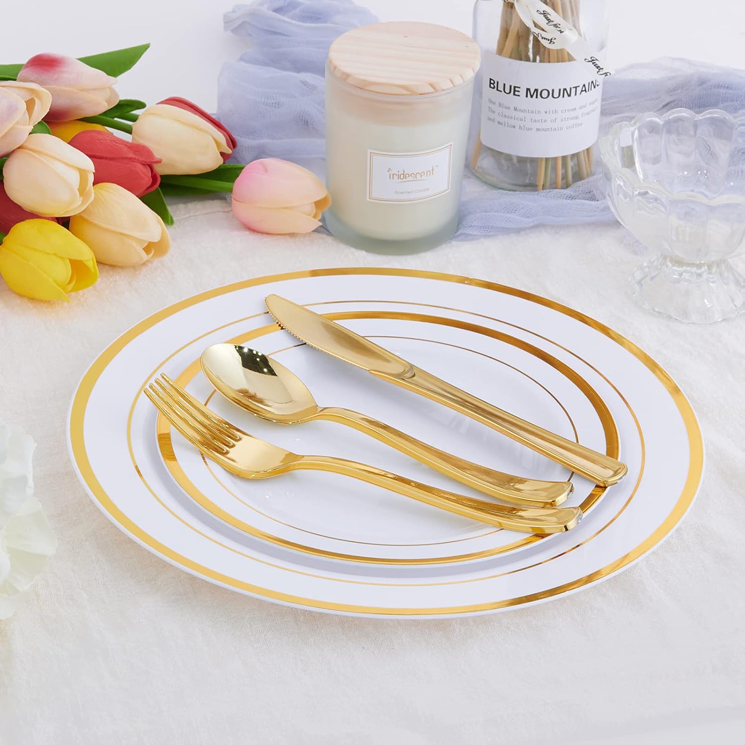 Bulk Disposable Dinnerware Sets | Plastic Tableware for Burgers, Pasta, Salads | BPA Free | Restaurant Supply - EWT