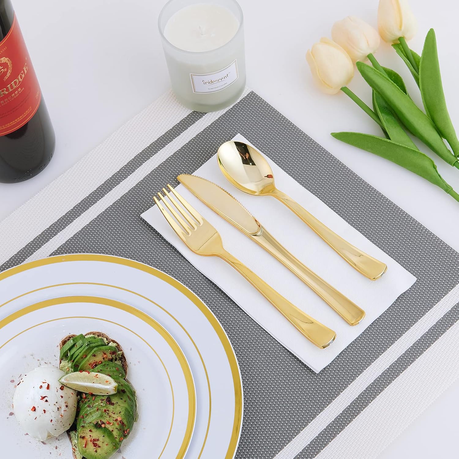Bulk Disposable Dinnerware Sets | Plastic Tableware for Burgers, Pasta, Salads | BPA Free | Restaurant Supply - EWT