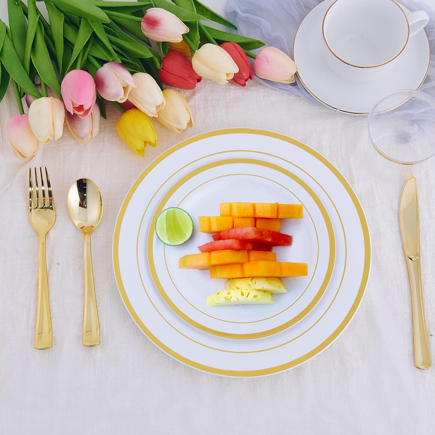 Bulk Disposable Dinnerware Sets | Plastic Tableware for Burgers, Pasta, Salads | BPA Free | Restaurant Supply - EWT
