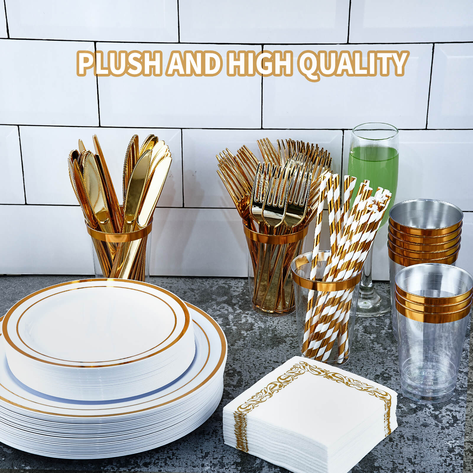 Bulk Disposable Dinnerware Sets | Plastic Tableware for Burgers, Pasta, Salads | BPA Free | Restaurant Supply - EWT