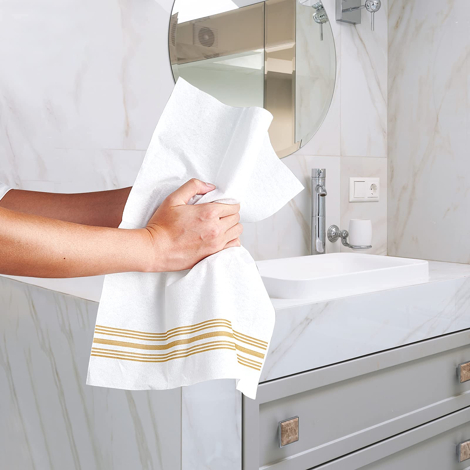 Bulk Disposable Hand Towels | Paper Guest Napkins for Sushi, Seafood | Hotel Supply - EWT