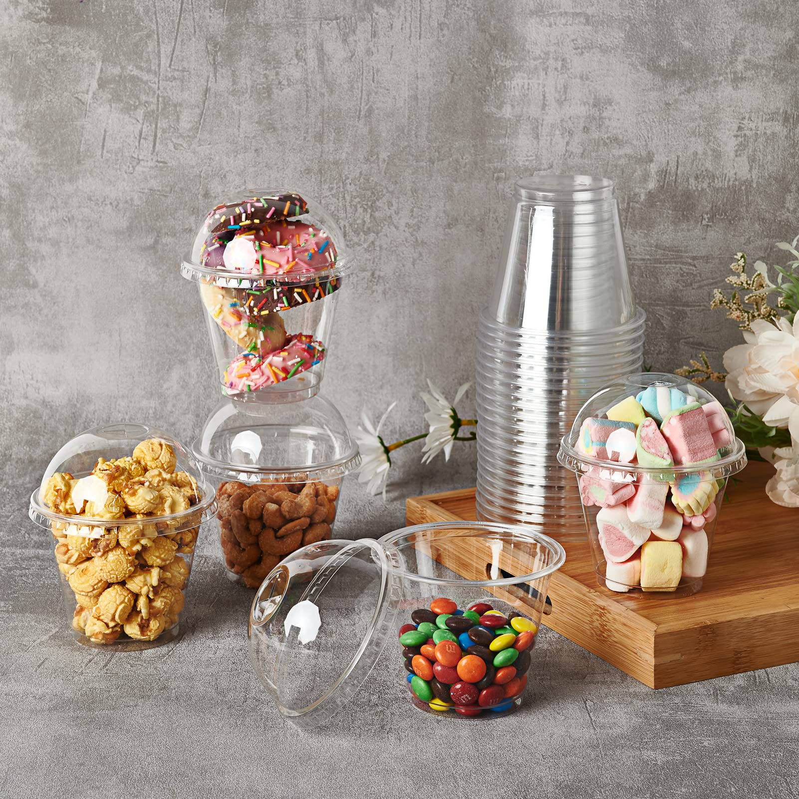 Bulk Parfait Cups with Lids | Plastic Dessert Containers for Ice Cream, Smoothies | Restaurant Supply - EWT
