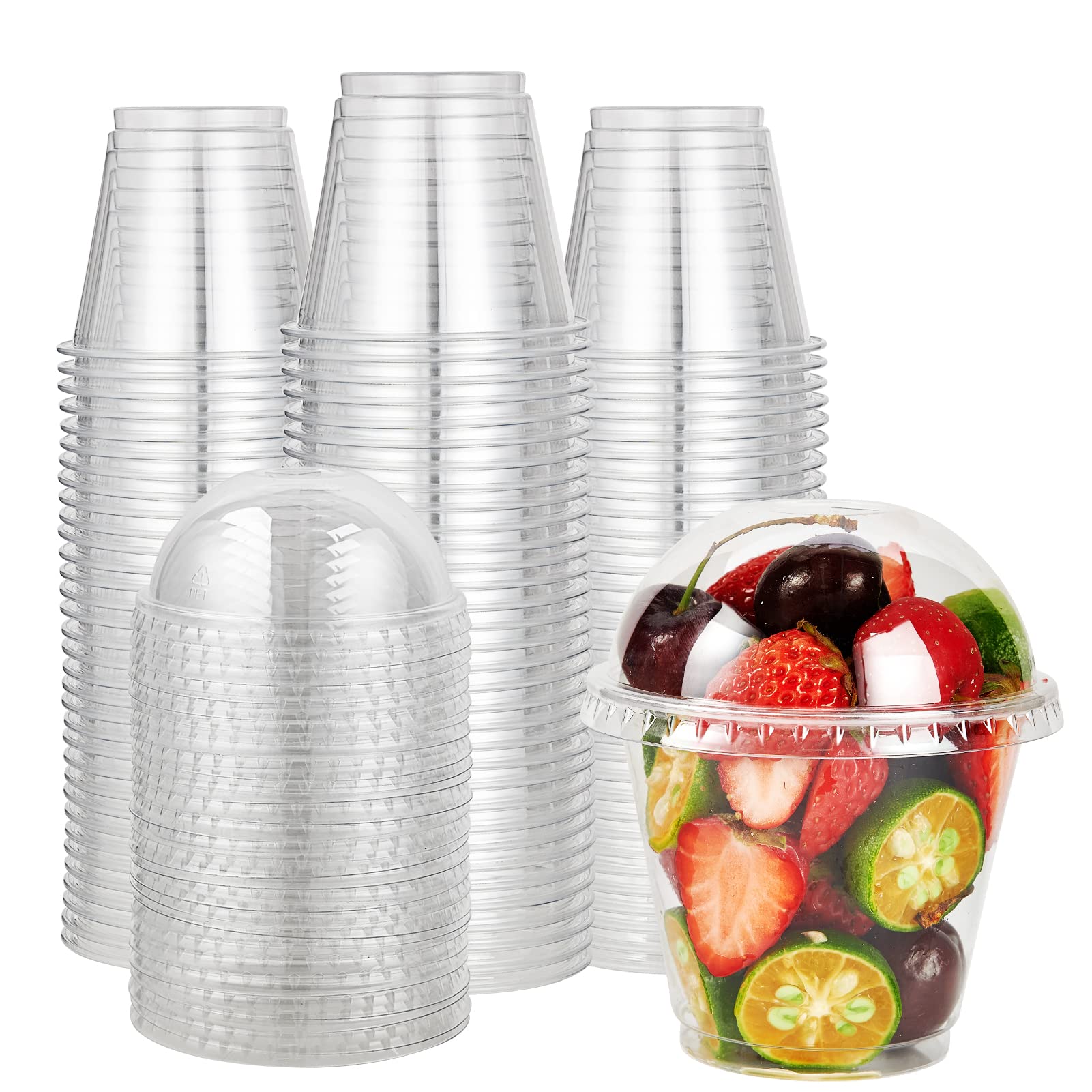 Bulk Parfait Cups with Lids | Plastic Dessert Containers for Ice Cream, Smoothies | Restaurant Supply - EWT
