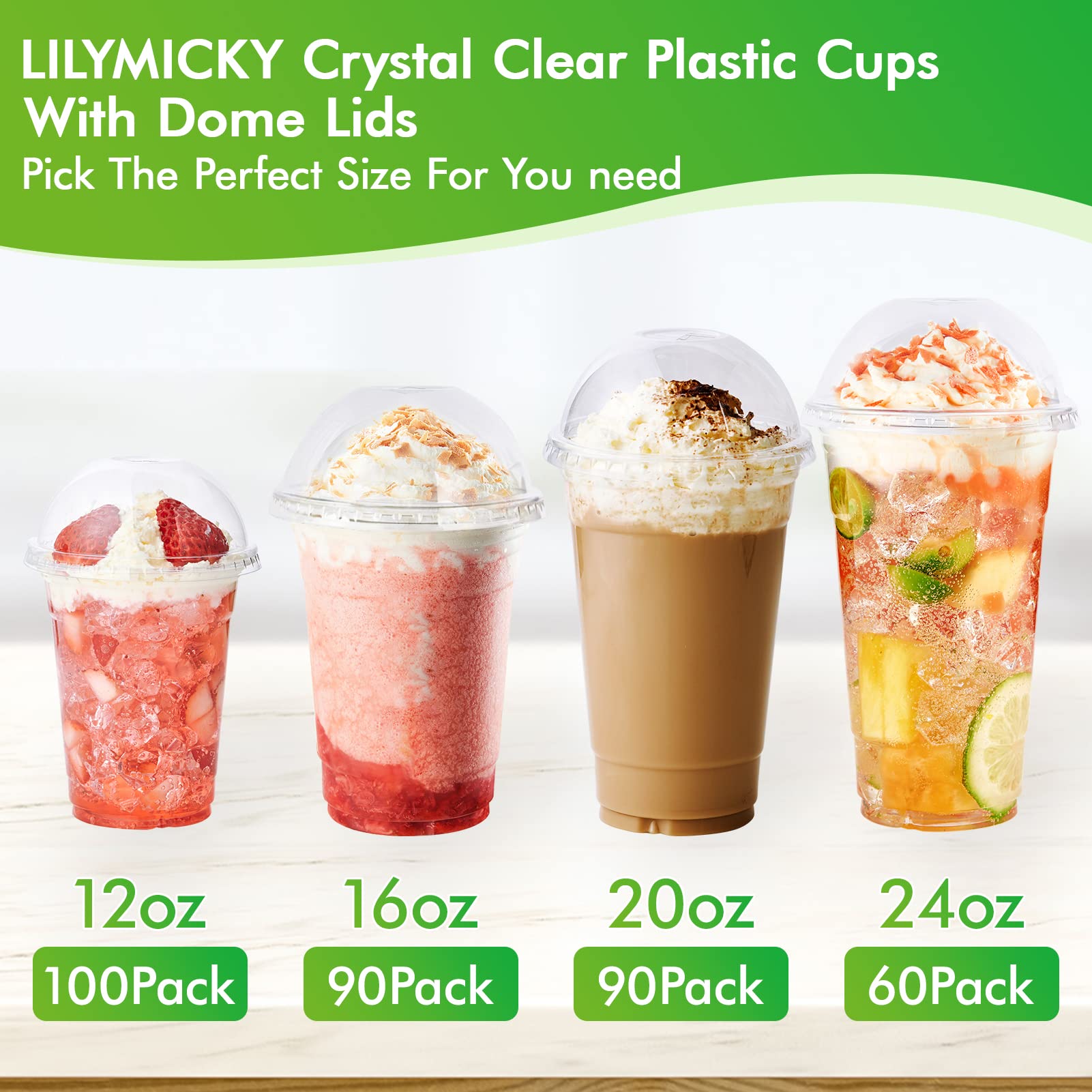 Bulk Parfait Cups with Lids | Plastic Dessert Containers for Ice Cream, Smoothies | Restaurant Supply - EWT