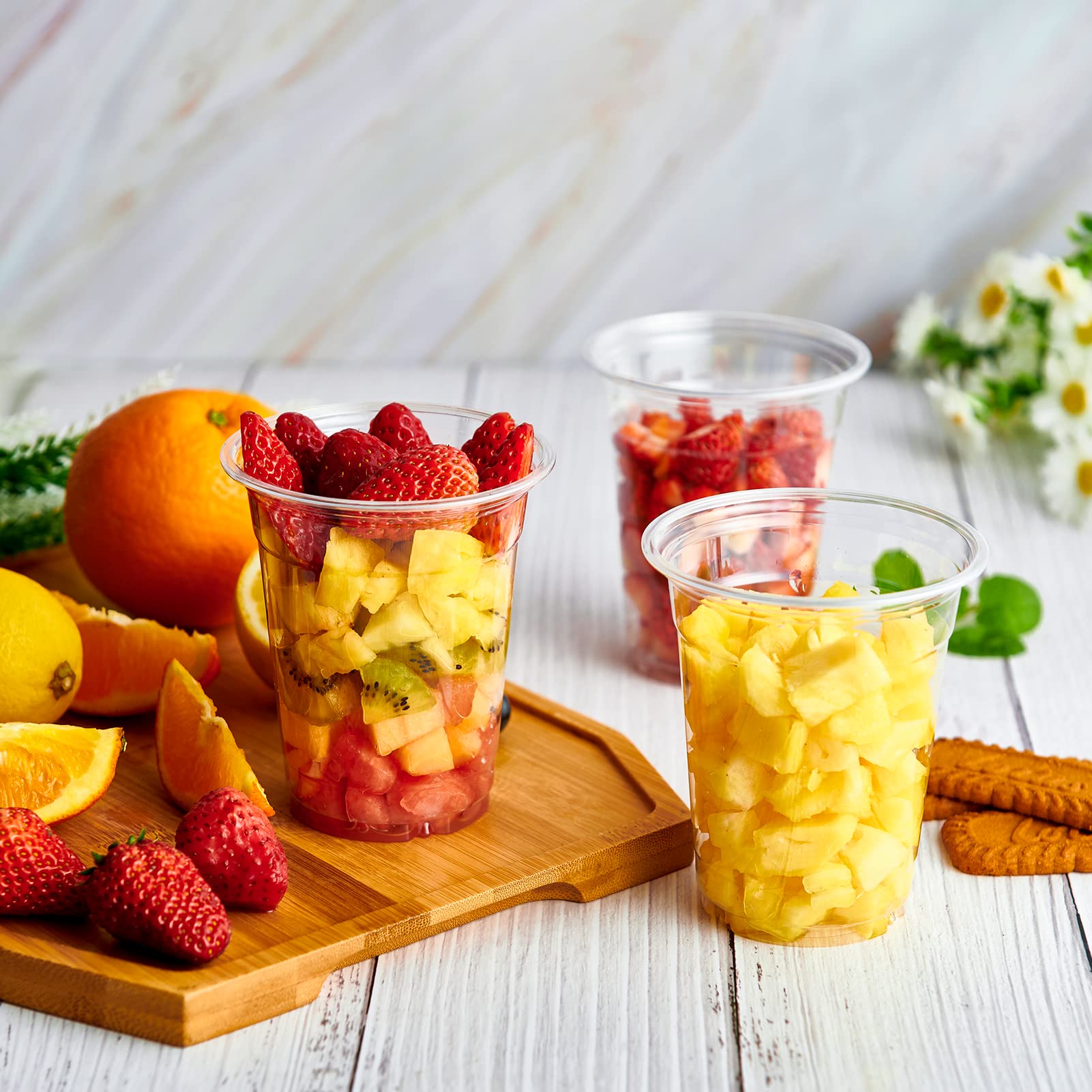 Bulk Parfait Cups with Lids | Plastic Dessert Containers for Ice Cream, Smoothies | Restaurant Supply - EWT