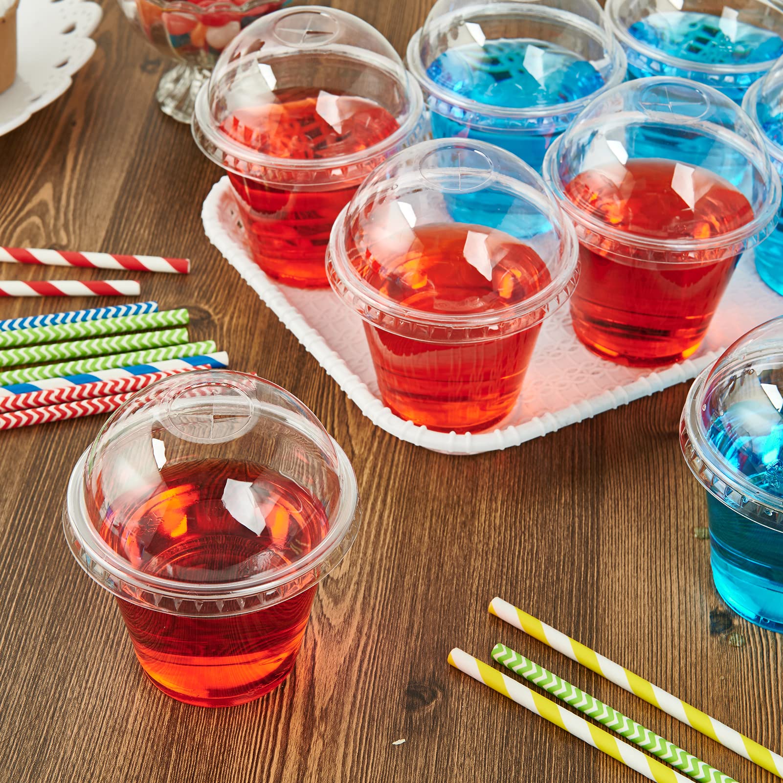 Bulk Parfait Cups with Lids | Plastic Dessert Containers for Ice Cream, Smoothies | Restaurant Supply - EWT