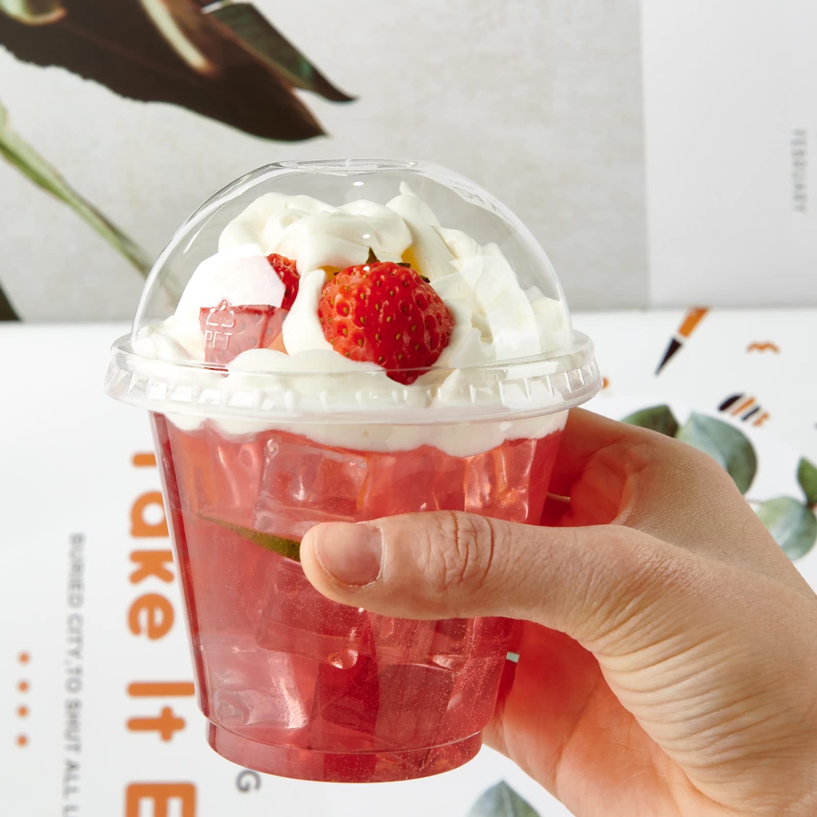 Bulk Parfait Cups with Lids | Plastic Dessert Containers for Ice Cream, Smoothies | Restaurant Supply - EWT
