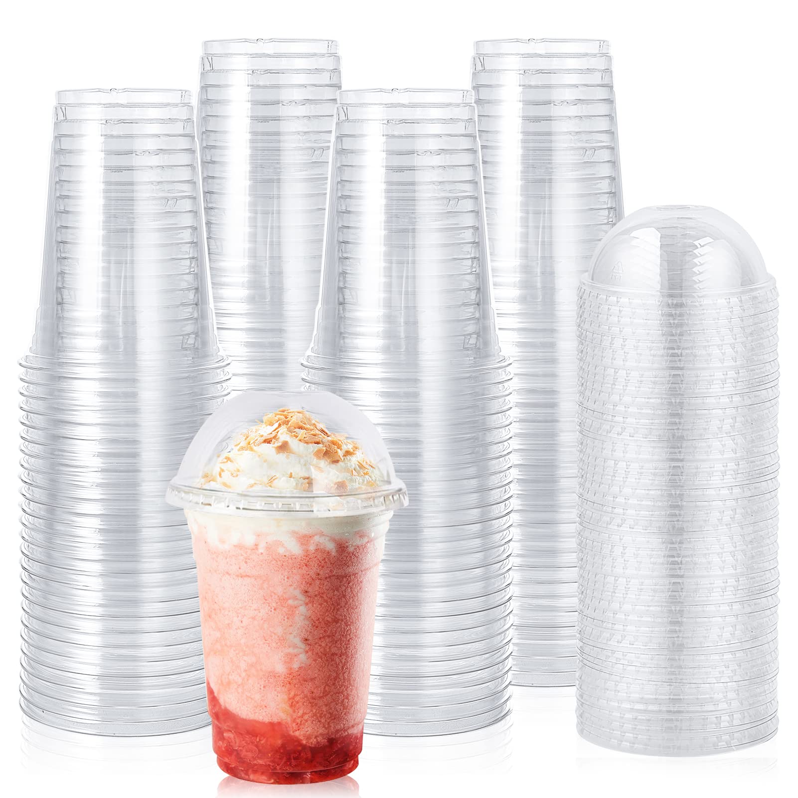 Bulk Parfait Cups with Lids | Plastic Dessert Containers for Ice Cream, Smoothies | Restaurant Supply - EWT