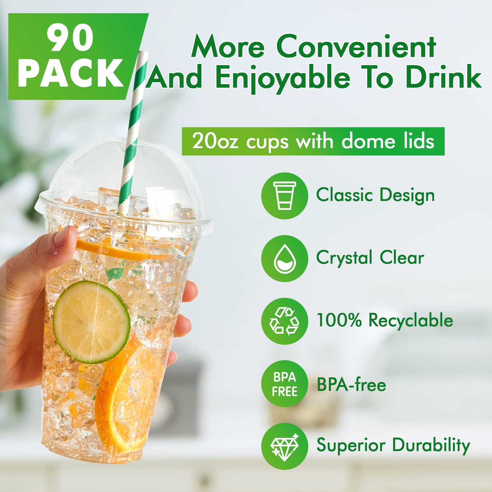 Bulk Parfait Cups with Lids | Plastic Dessert Containers for Ice Cream, Smoothies | Restaurant Supply - EWT